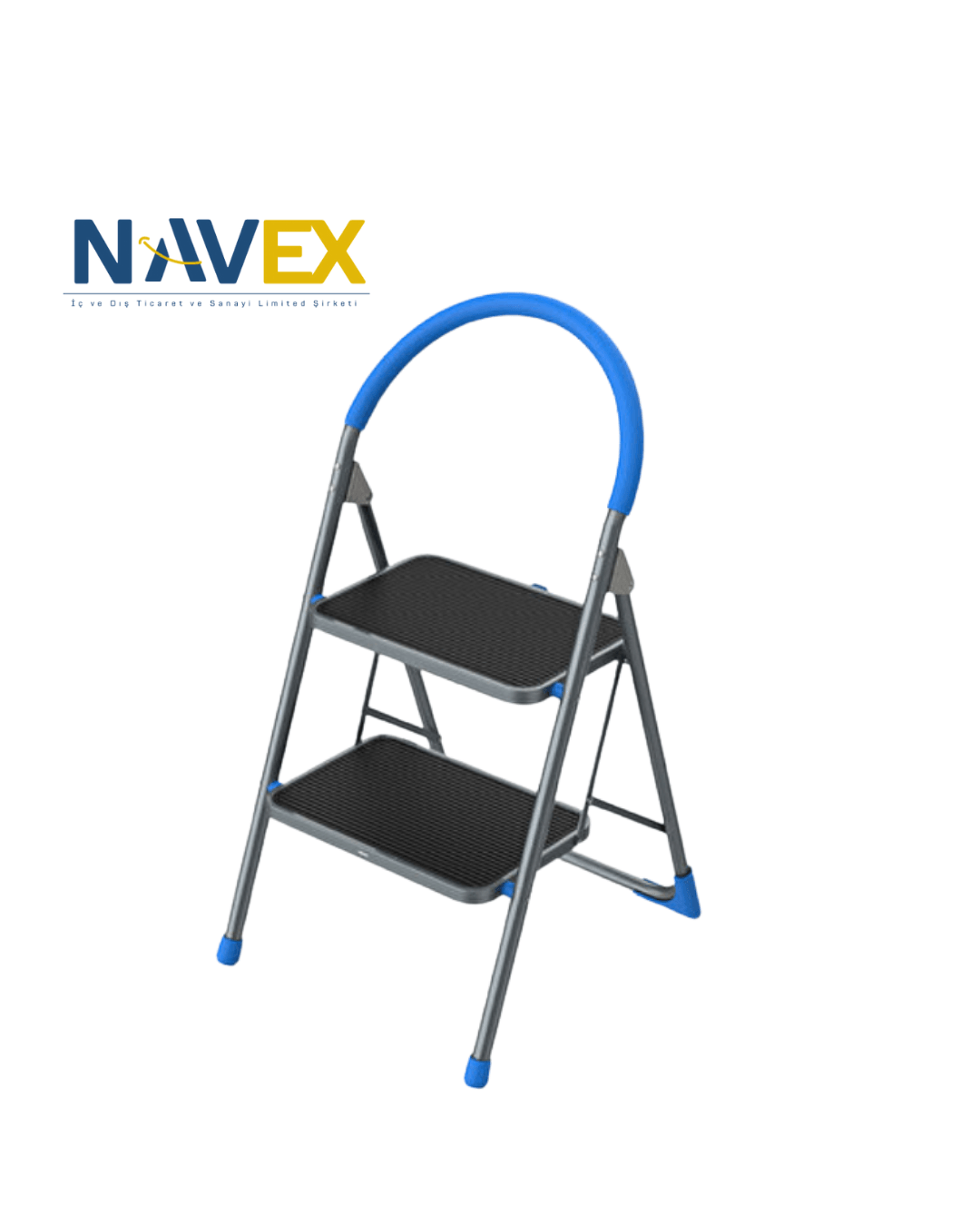 Navex 2 Basamaklı Kaymaz Tabanlı Dengeli Katlanabilir Geniş Merdiven