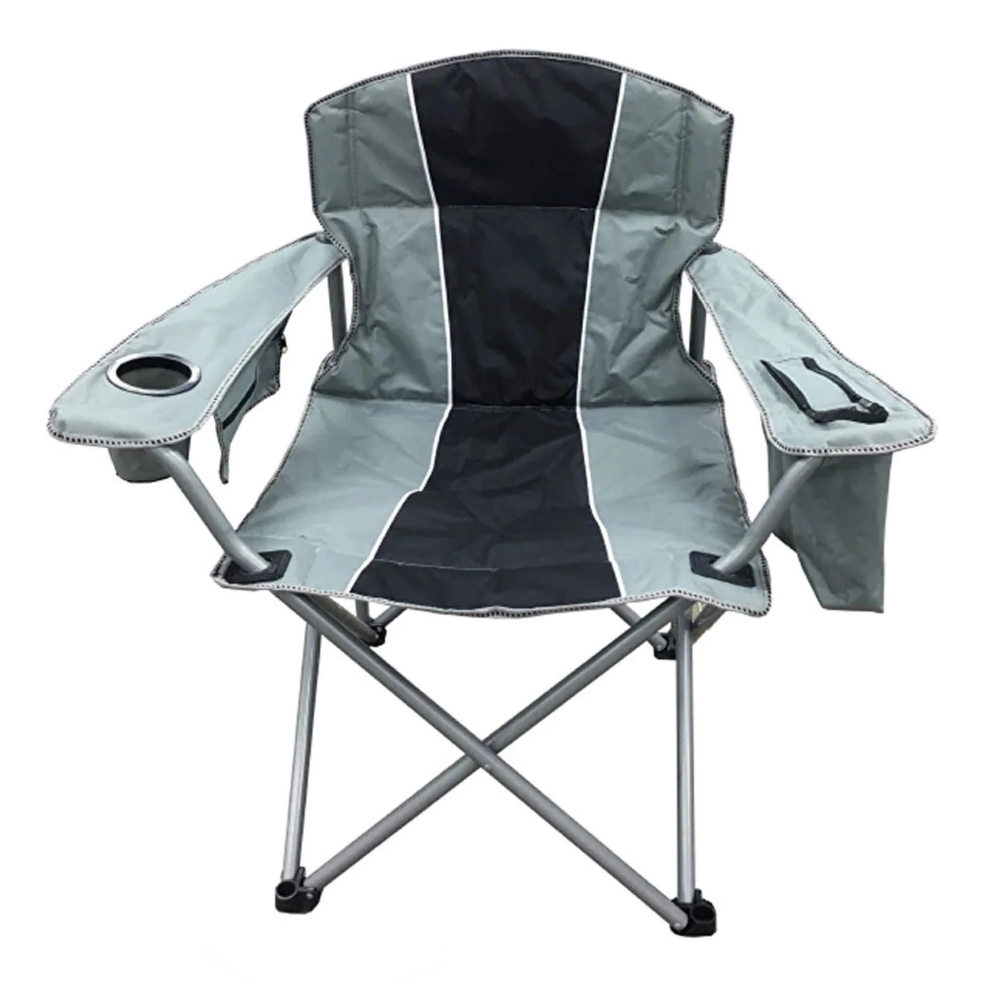 Kamp Sandalyesi Buz Çantalı Siyah Gri