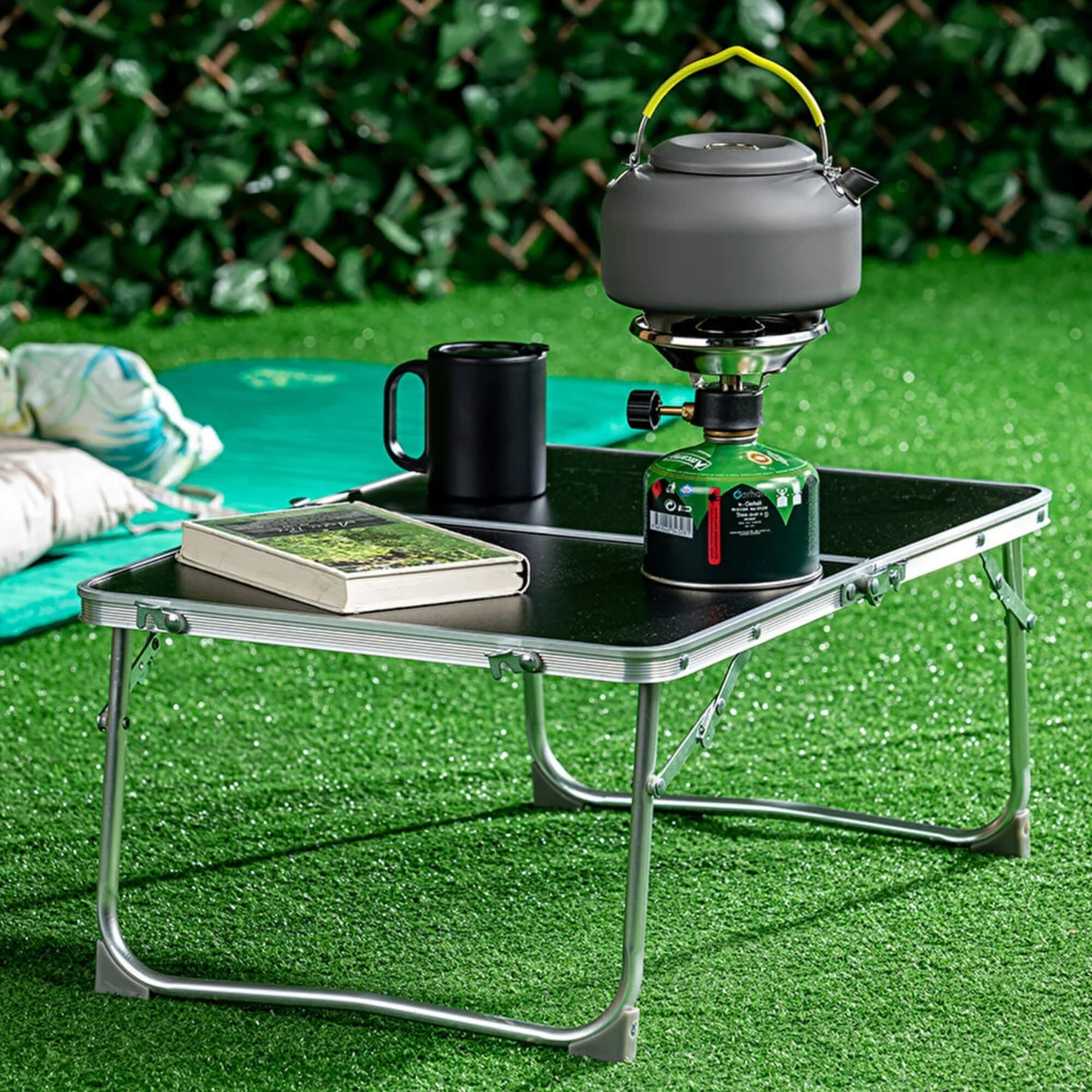 Katlanır Siyah Kamp Masası 60x40 cm