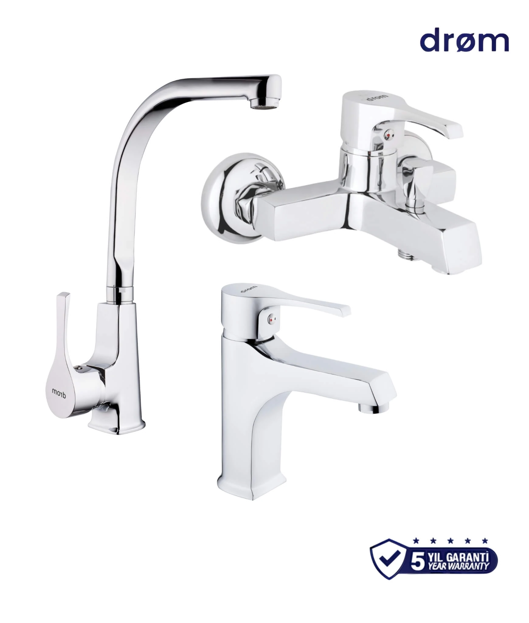 Fiyord 3'lü Batarya Seti (Lavabo+Eviye+Banyo) 5 Yıl Garantili