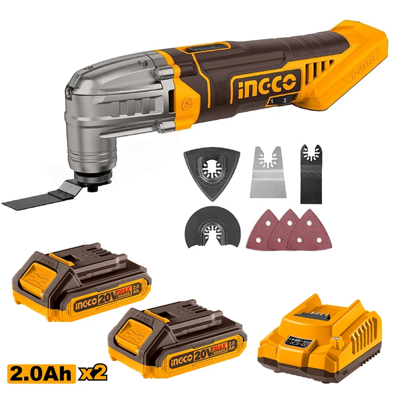 Li-ion Akülü Multiset 20V 2.0Ah + Li-ion Akü ve Şarj Cihazı Seti 20V 2.0Ah(ING-FBCPK1222E)