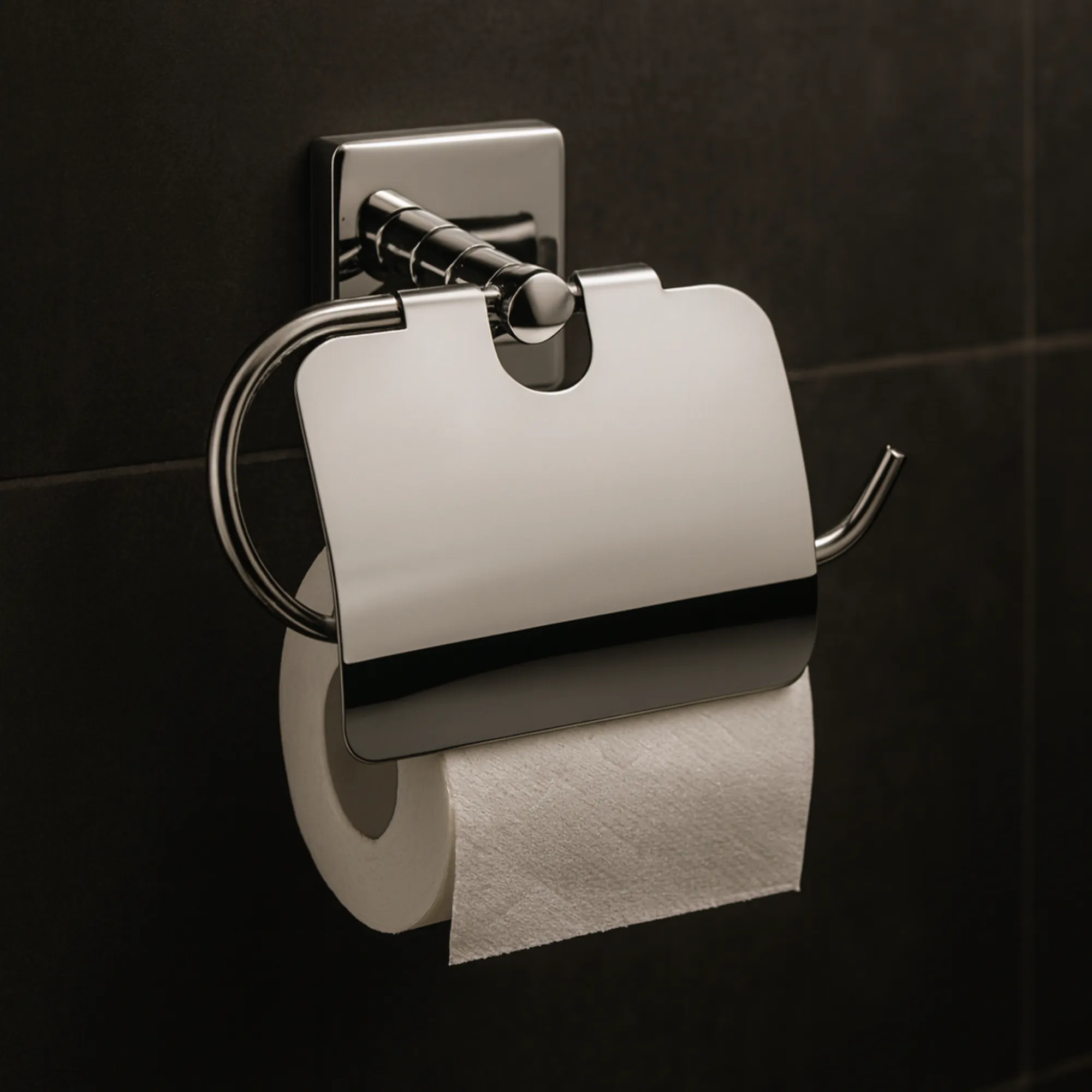 Cube Geniş Kapaklı Krom Tuvalet Kağıtlığı 2 Yıl Garantili