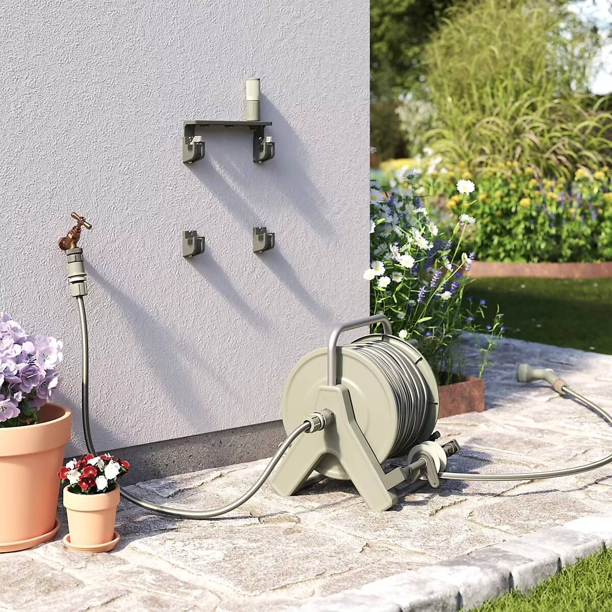 Duvara Monte Hortum Makarası Seti 25 Metre