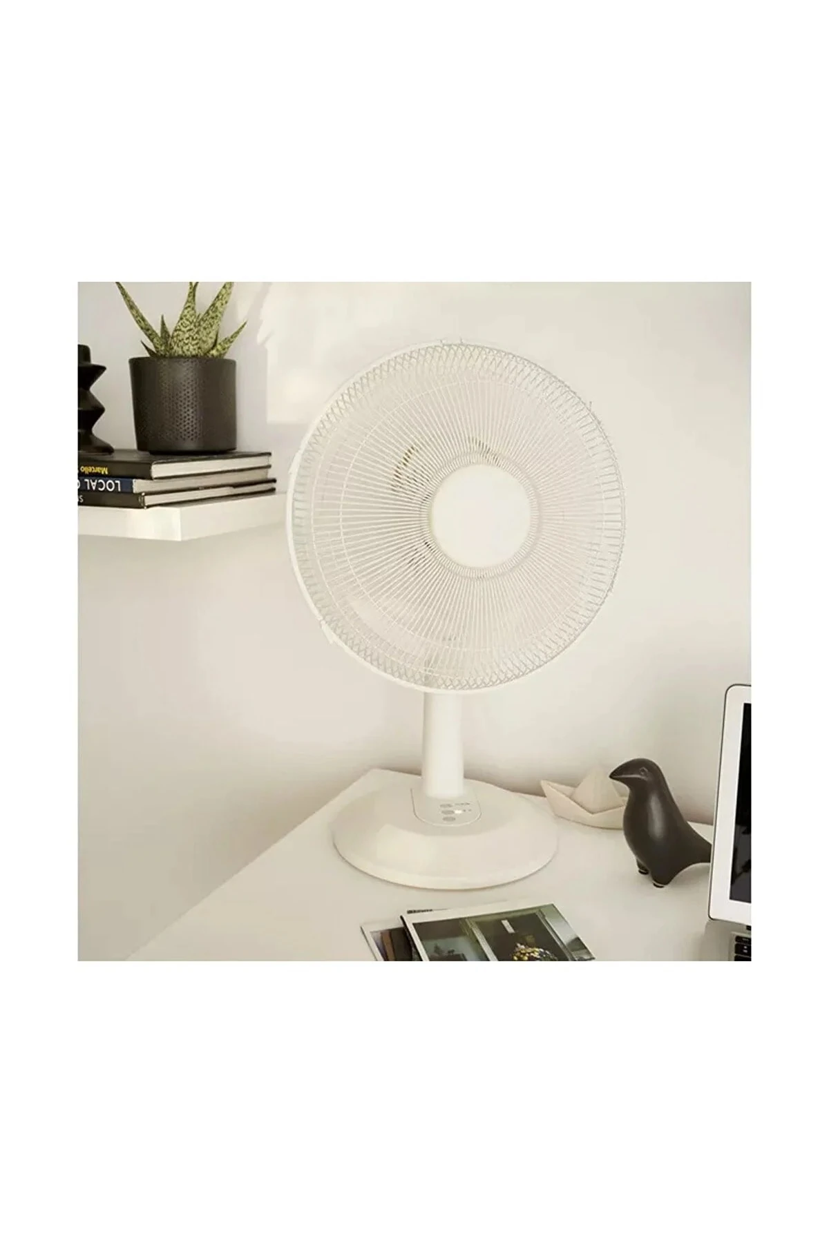 Masaüstü Beyaz Vantilatör 30 cm