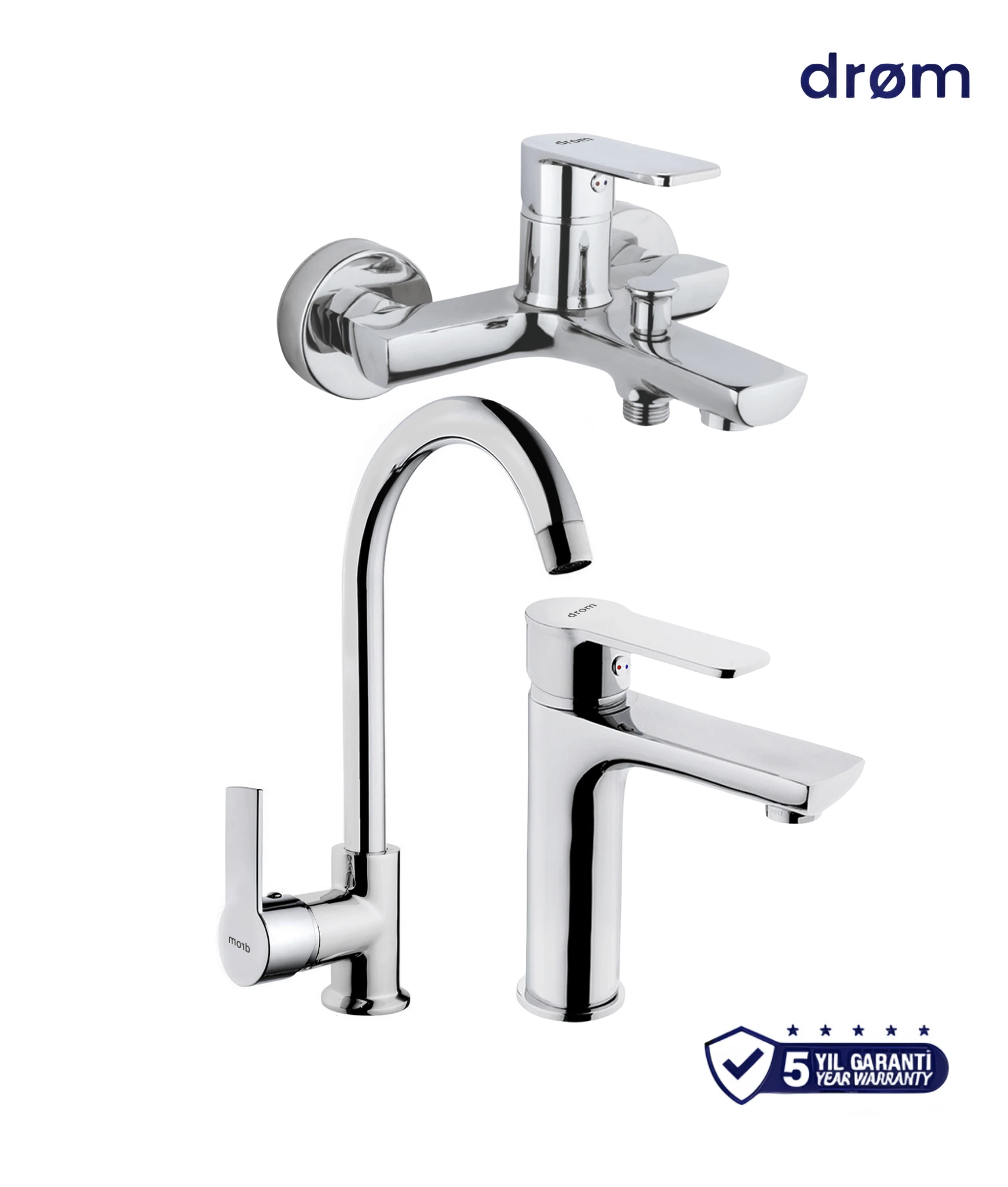 Nordic 3'lü Batarya Seti (Lavabo+Banyo+Eviye) 5 Yıl Garantili