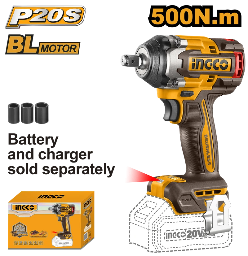 Li-ion Akülü Somun Sıkma 1/2" 20V 2.0Ah