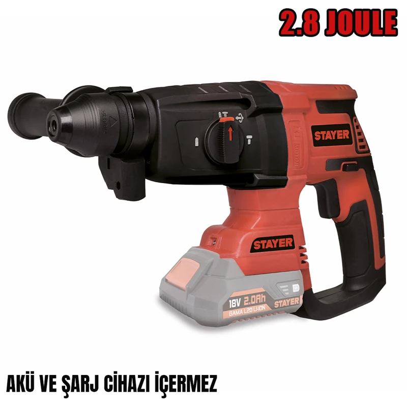KÖMÜRSÜZ AKÜLÜ KIRICI-DELİCİ SDS PLUS 2.8J 18V Li-ion 2.0Ah 4.0Ah