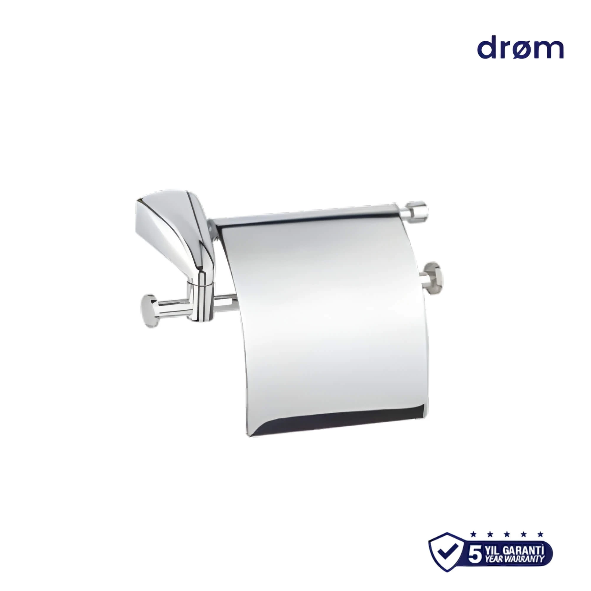 Eleganza Geniş Kapaklı Tuvalet Kağıtlığı Krom 5 Yıl Garantili