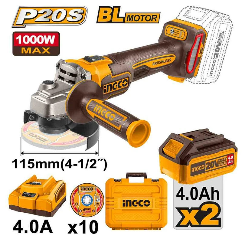 Li-ion Kömürsüz Akülü Taşlama 20V 4.0 Ah