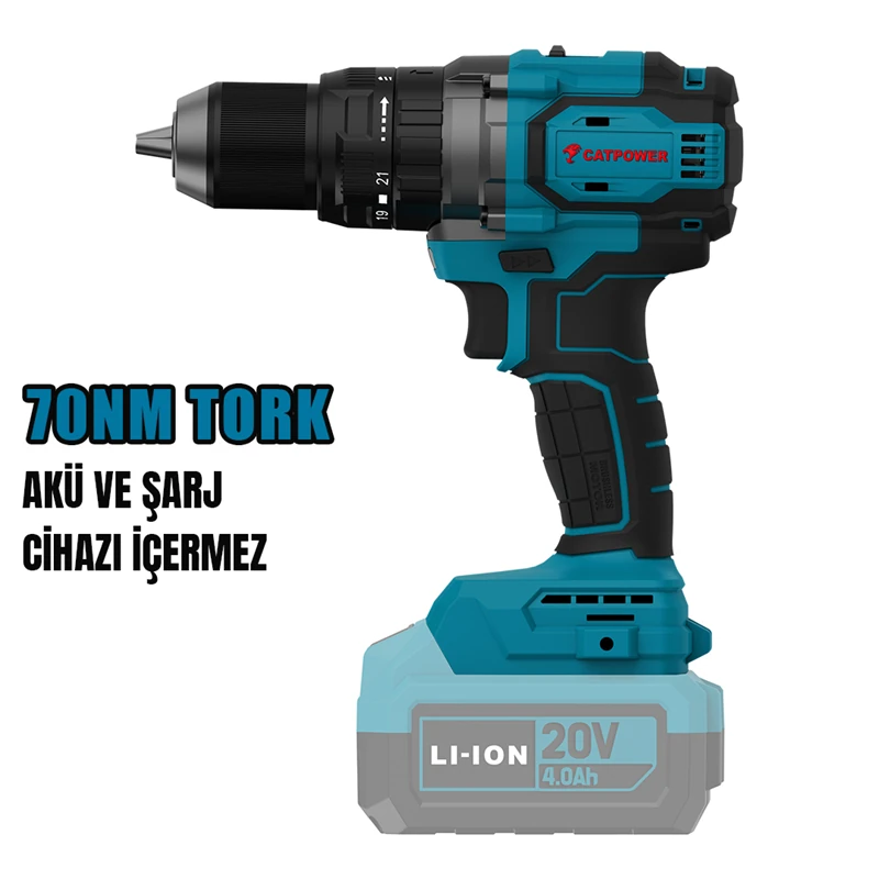 KÖMÜRSÜZ AKÜLÜ DARBELİ VİDALAMA 70NM 13 MM 20V Lİ-İON