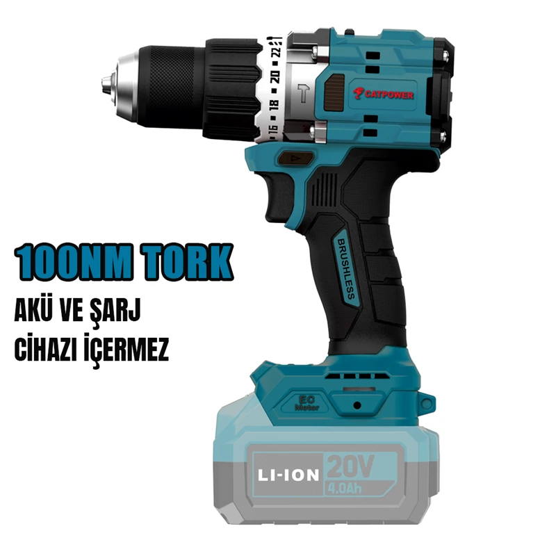 KÖMÜRSÜZ AKÜLÜ DARBELİ VİDALAMA 100NM 13 MM 20V Lİ-İON