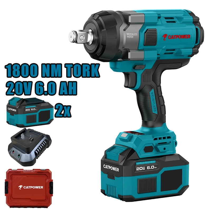 KÖMÜRSÜZ AKÜLÜ SOMUN SIKMA 3/4'' 1800NM Lİ-İON 20V 6.0Ah