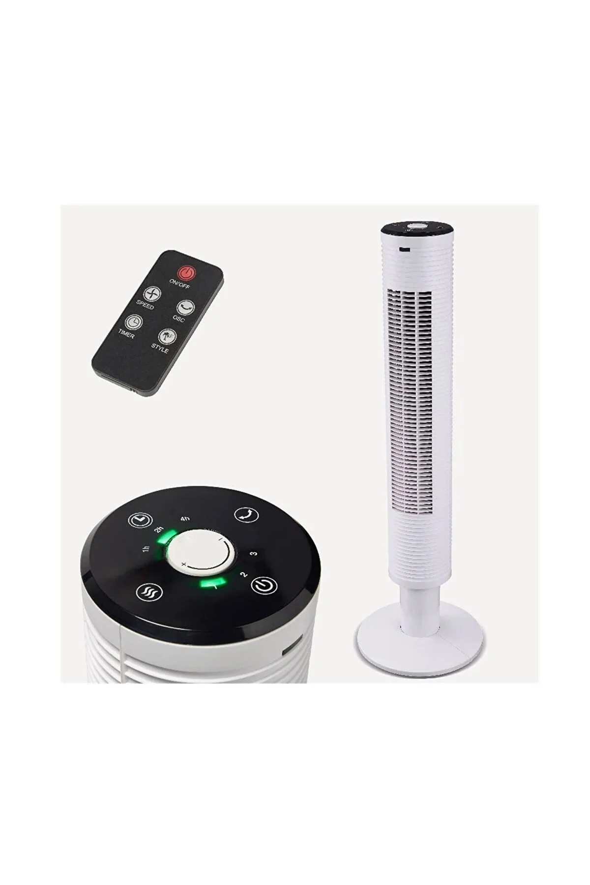 Kule Tipi Uzaktan Kumandalı Beyaz Vantilatör 91cm