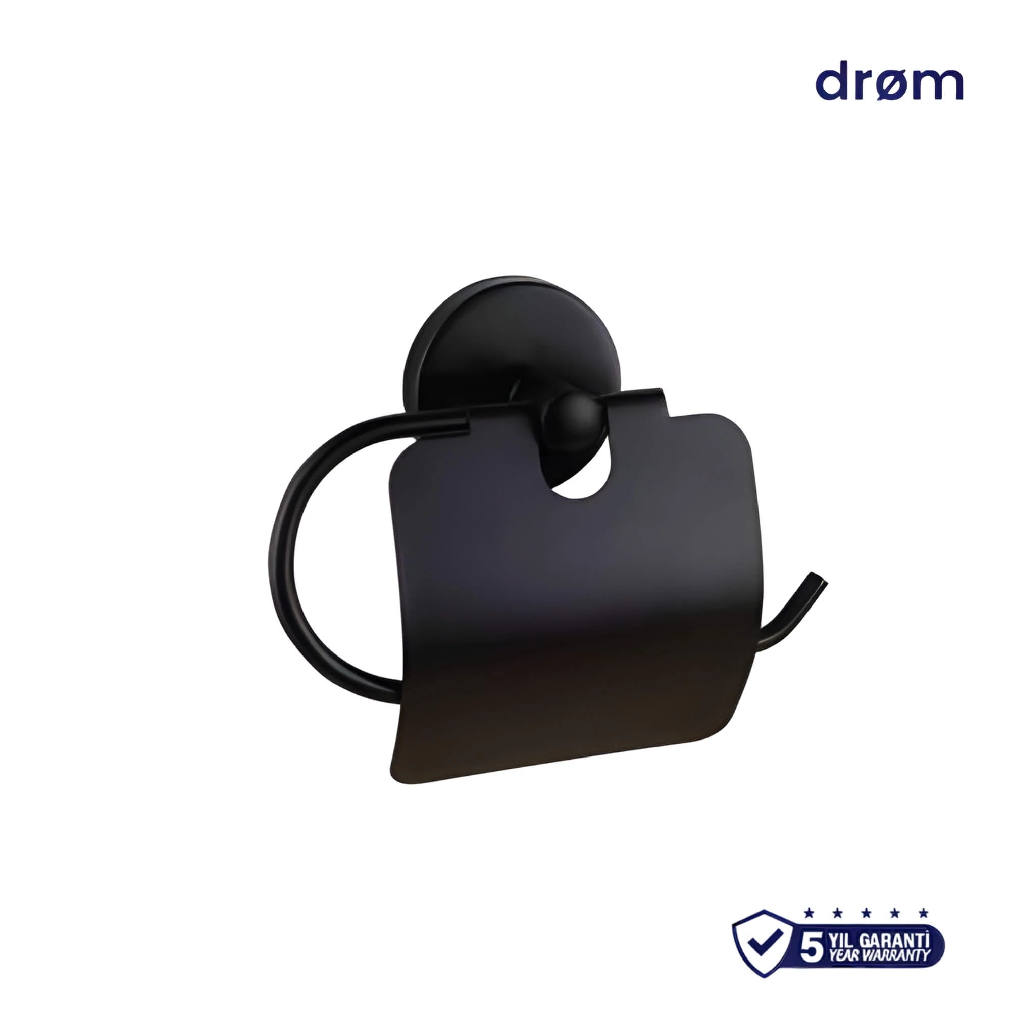 Prima Geniş Kapaklı Siyah Tuvalet Kağıtlığı 5 Yıl Garantili