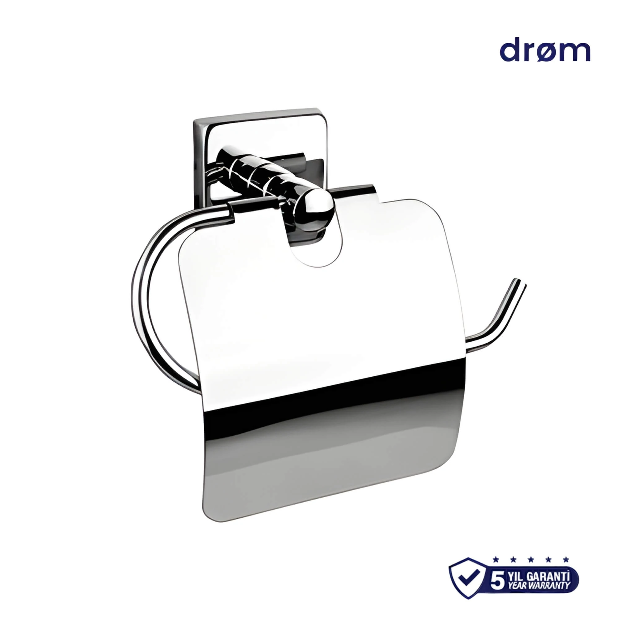Cube Geniş Kapaklı Krom Tuvalet Kağıtlığı 2 Yıl Garantili