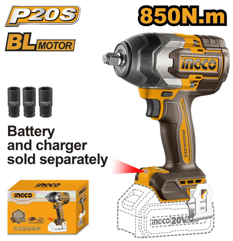 Li-ion Akülü Somun Sıkma 1/2" 20V 4.0Ah