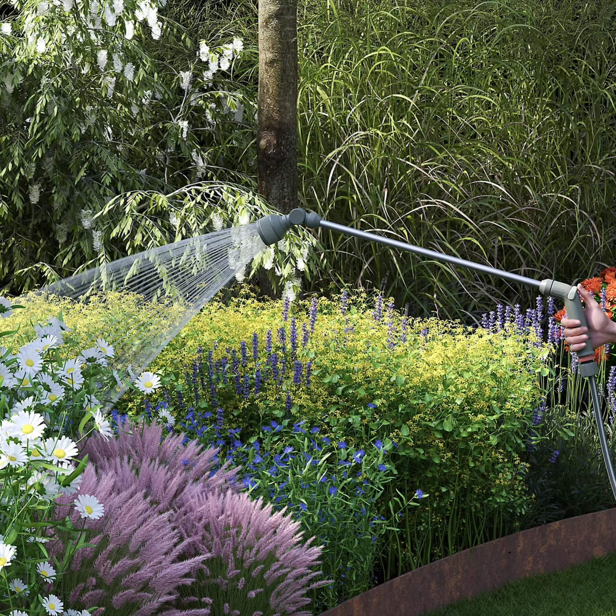 5 Fonksiyonlu Paslanmaz Alüminyum Uzun Sulama Tabancası