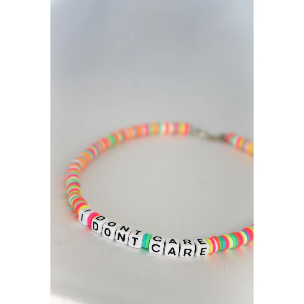 I Don't Care Yazılı Fimo Kolye