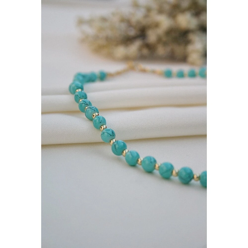 Turkuaz-Gold Kolye