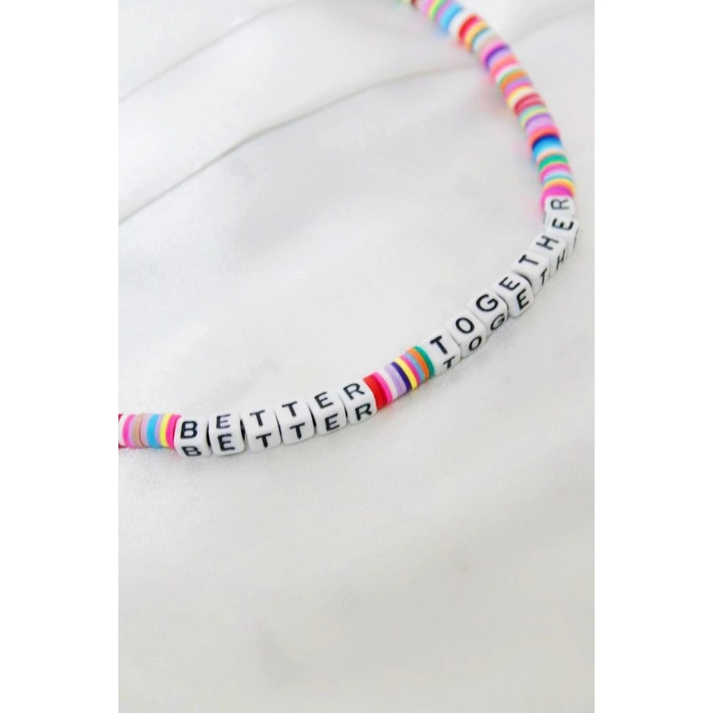 Better Together Yazılı Fimo  Boncuk Renkli Kolye