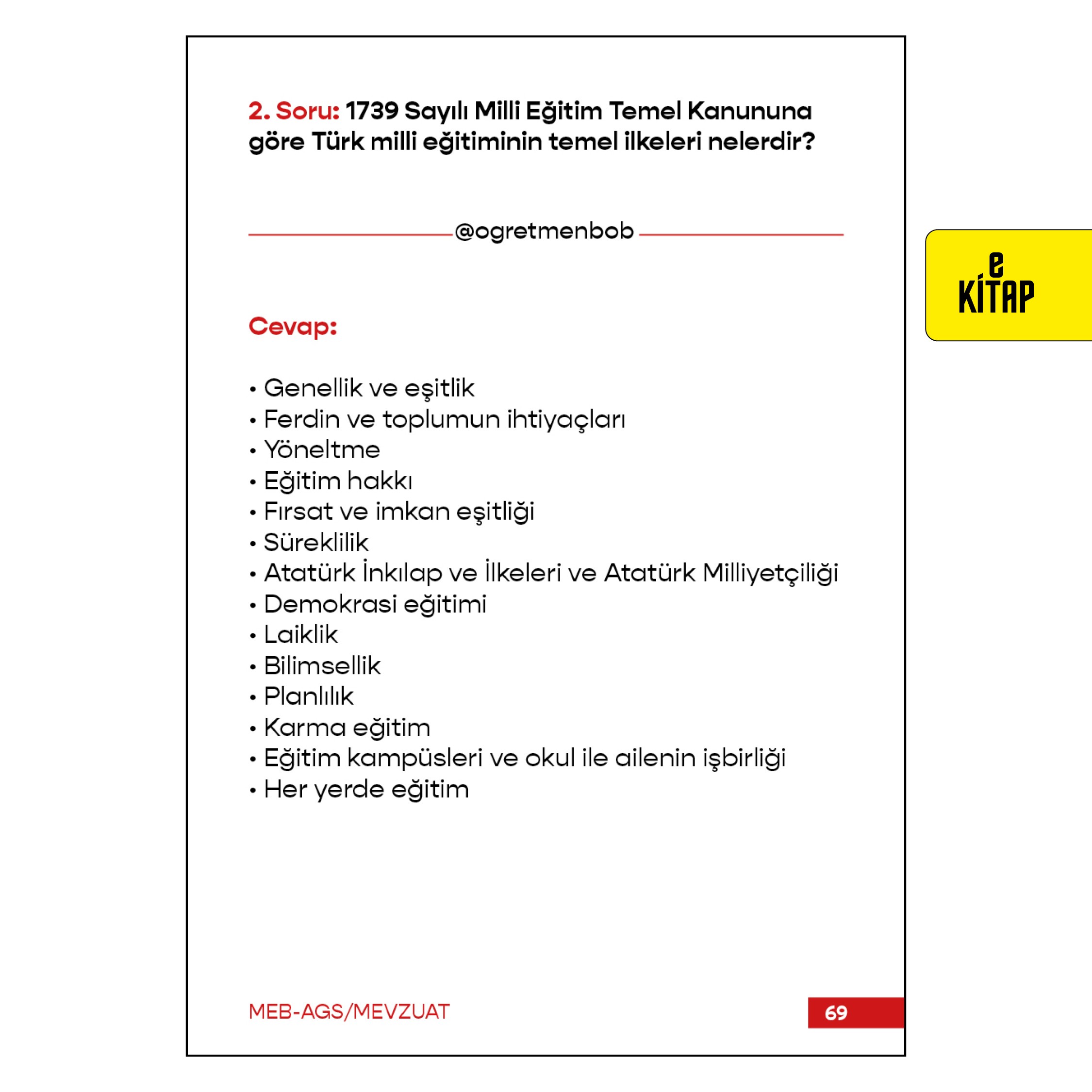 MEB-AGS MEVZUAT SORU&CEVAP E-KİTAP 