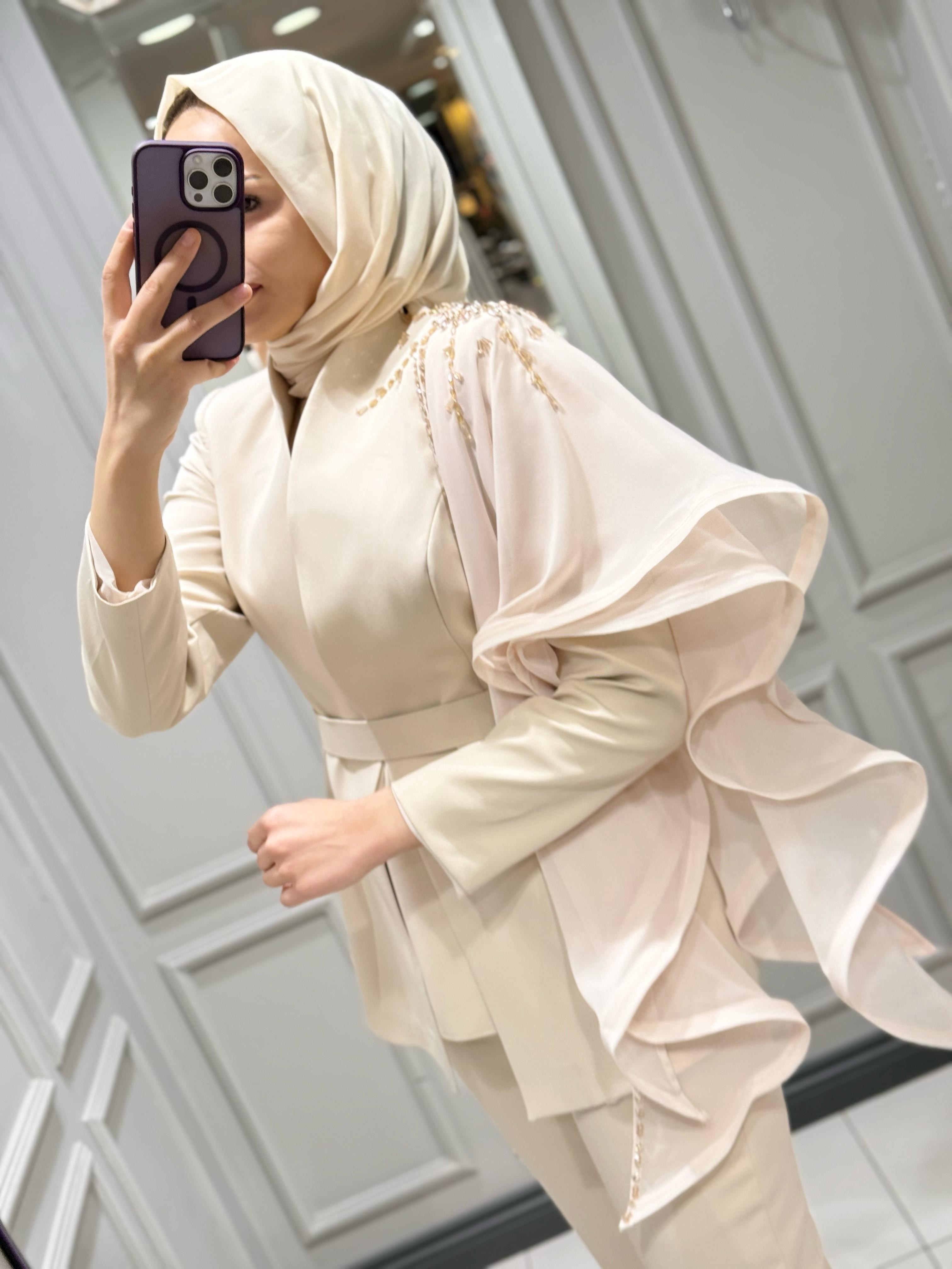 WHITE CORNER CEKET PANT ABİYE TAKIM