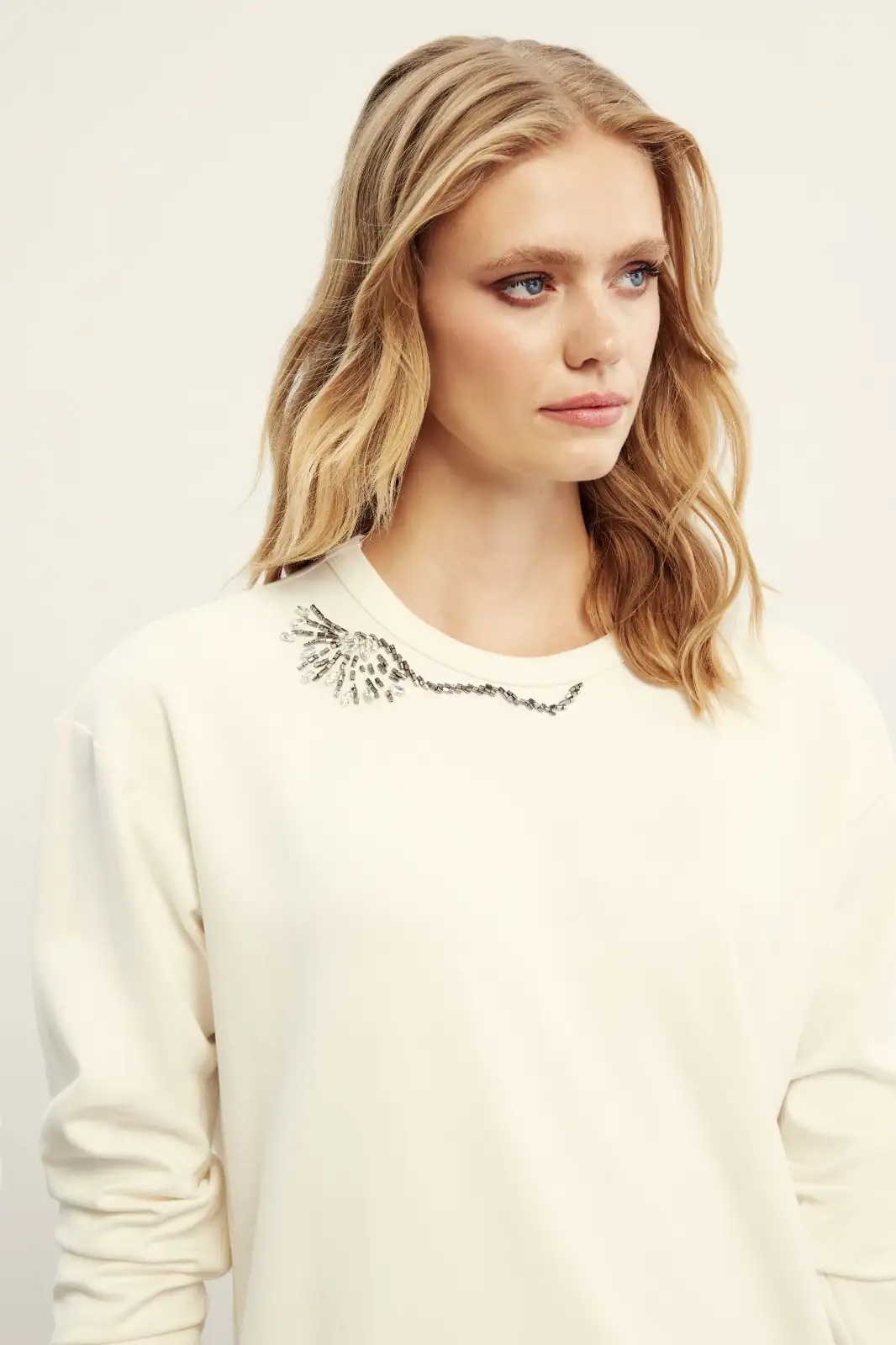 VENÖVE SUNE BLUZ - BEYAZ