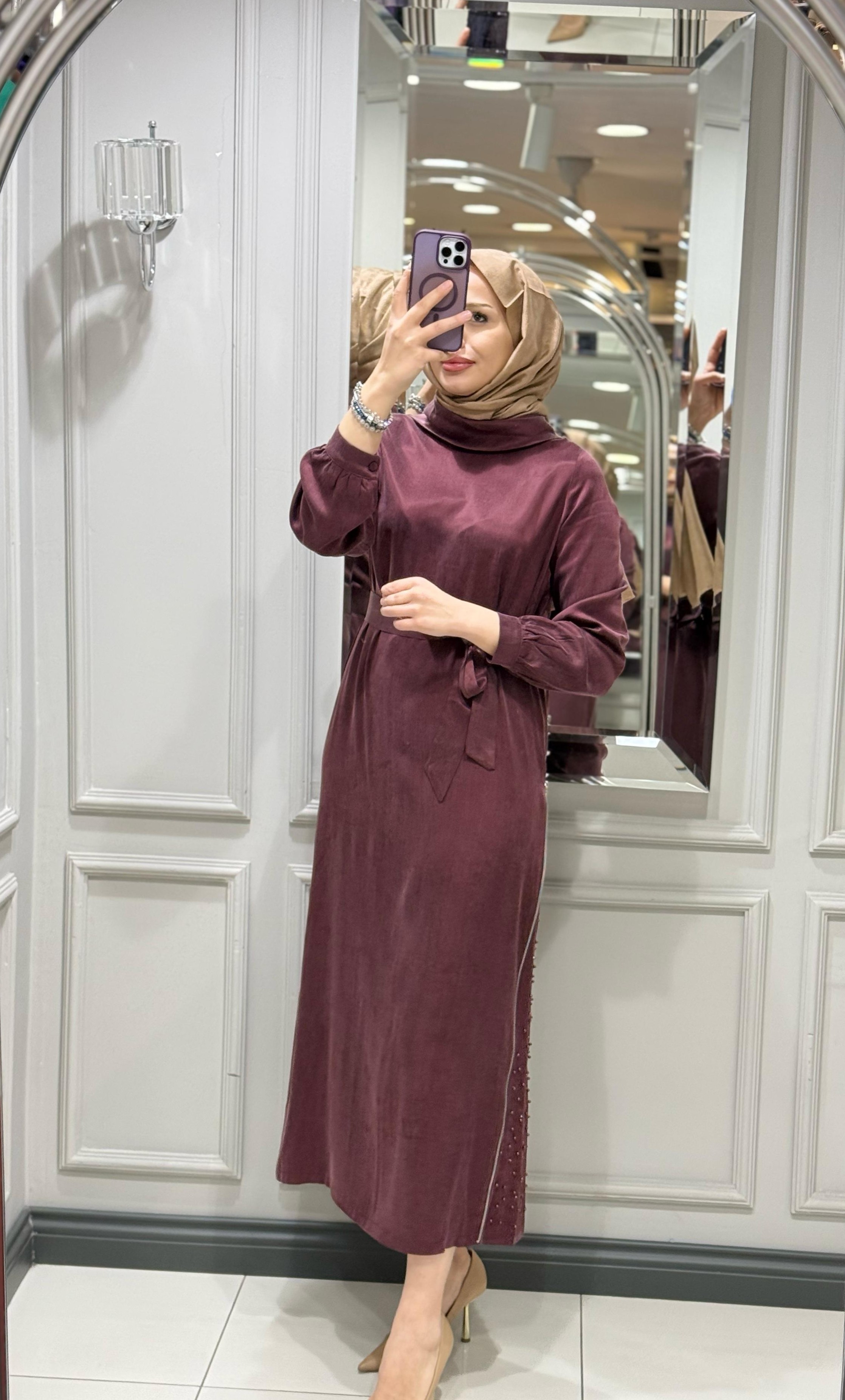 NUSS ELBİSE - BORDO