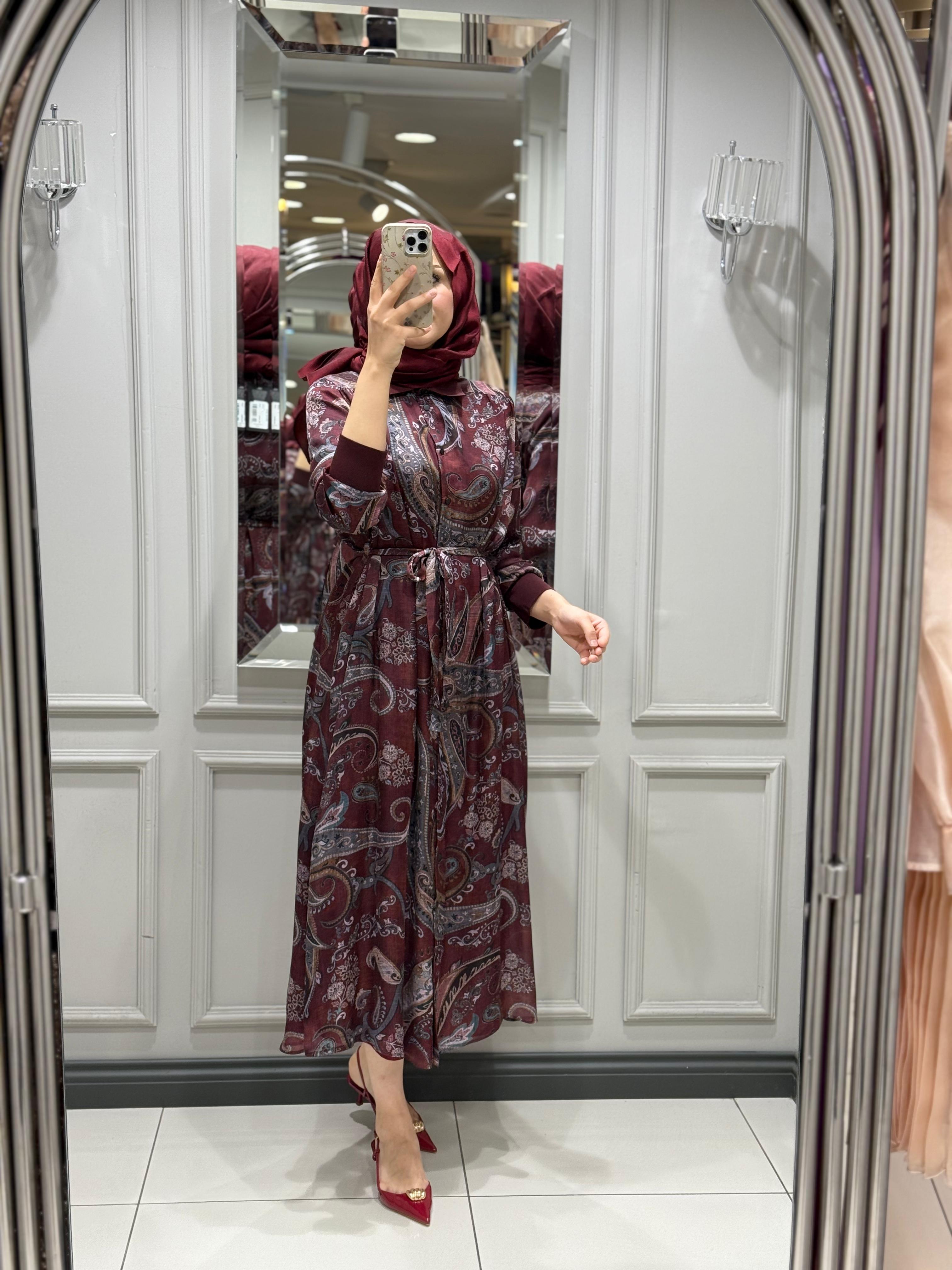 GHISA ELBİSE - BORDO