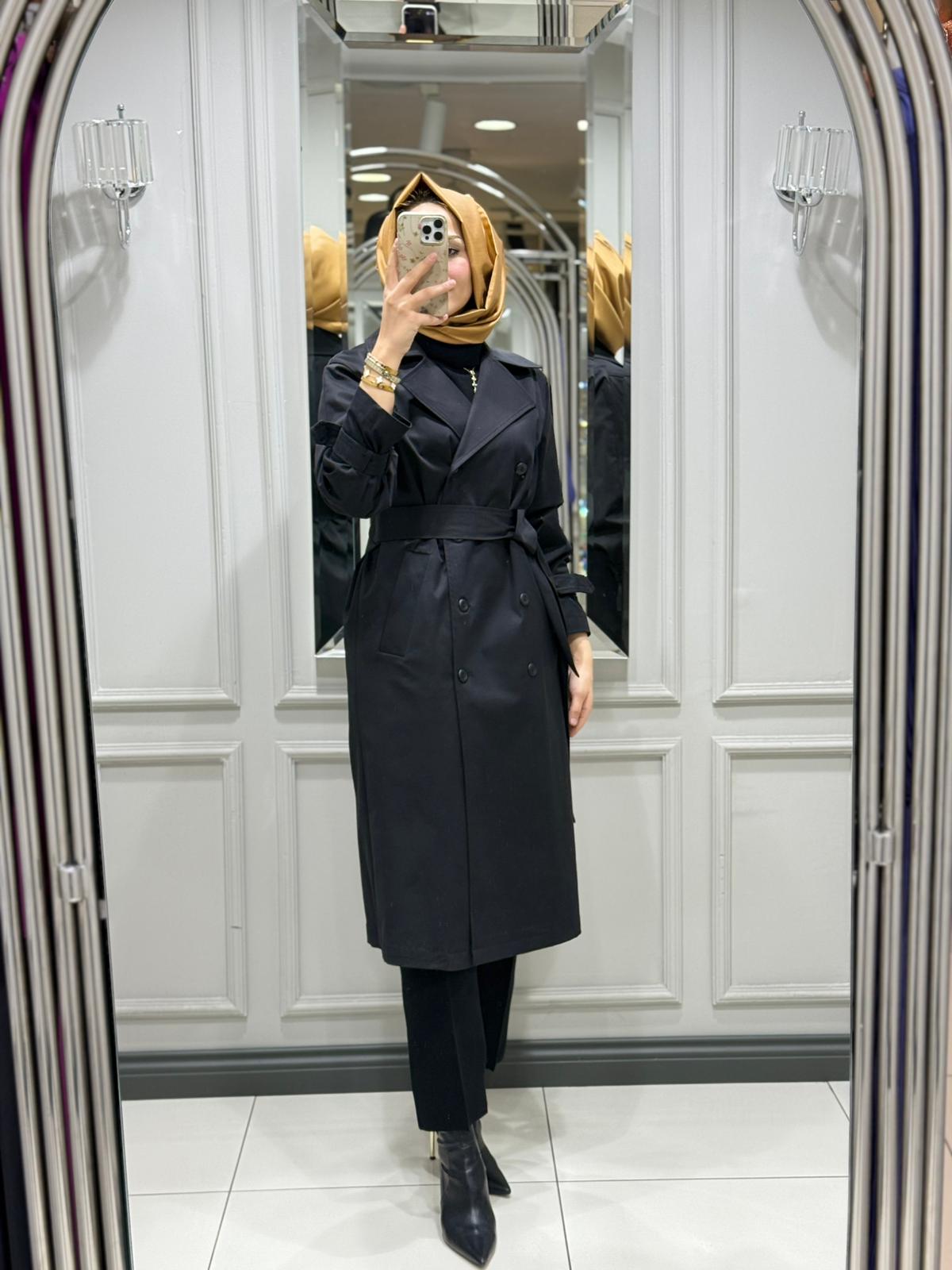 CLOCHE OLİVA TRENÇ - SİYAH
