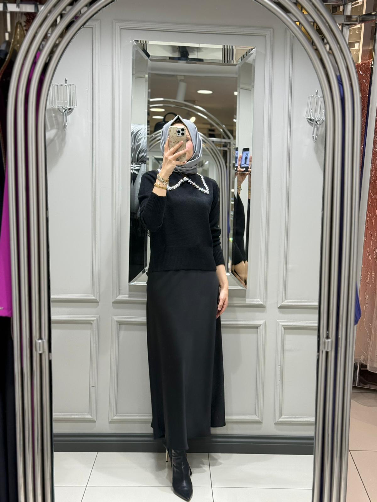 CLOCHE TRİKO KAZAK - SİYAH