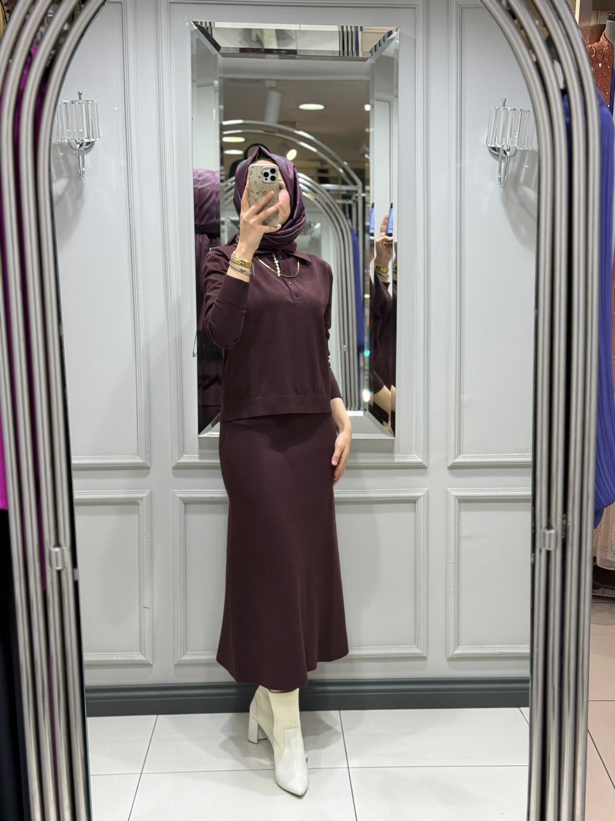 CLOCHE TRİKO BLUZ - BORDO