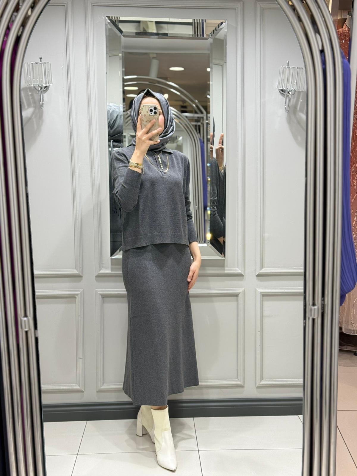 CLOCHE TRİKO BLUZ - GRI