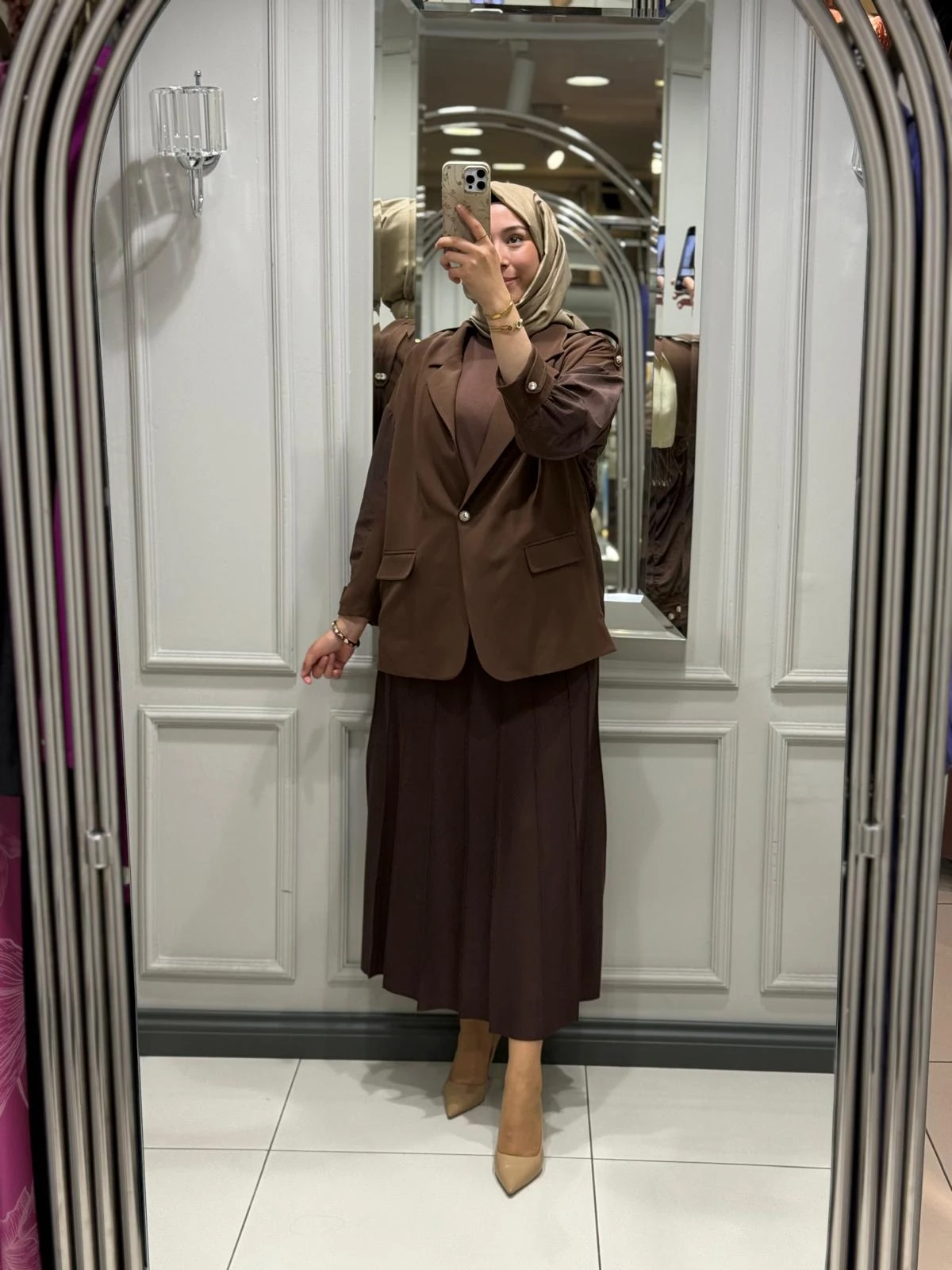 MY312 DÜĞMELİ CEKET - KAHVE