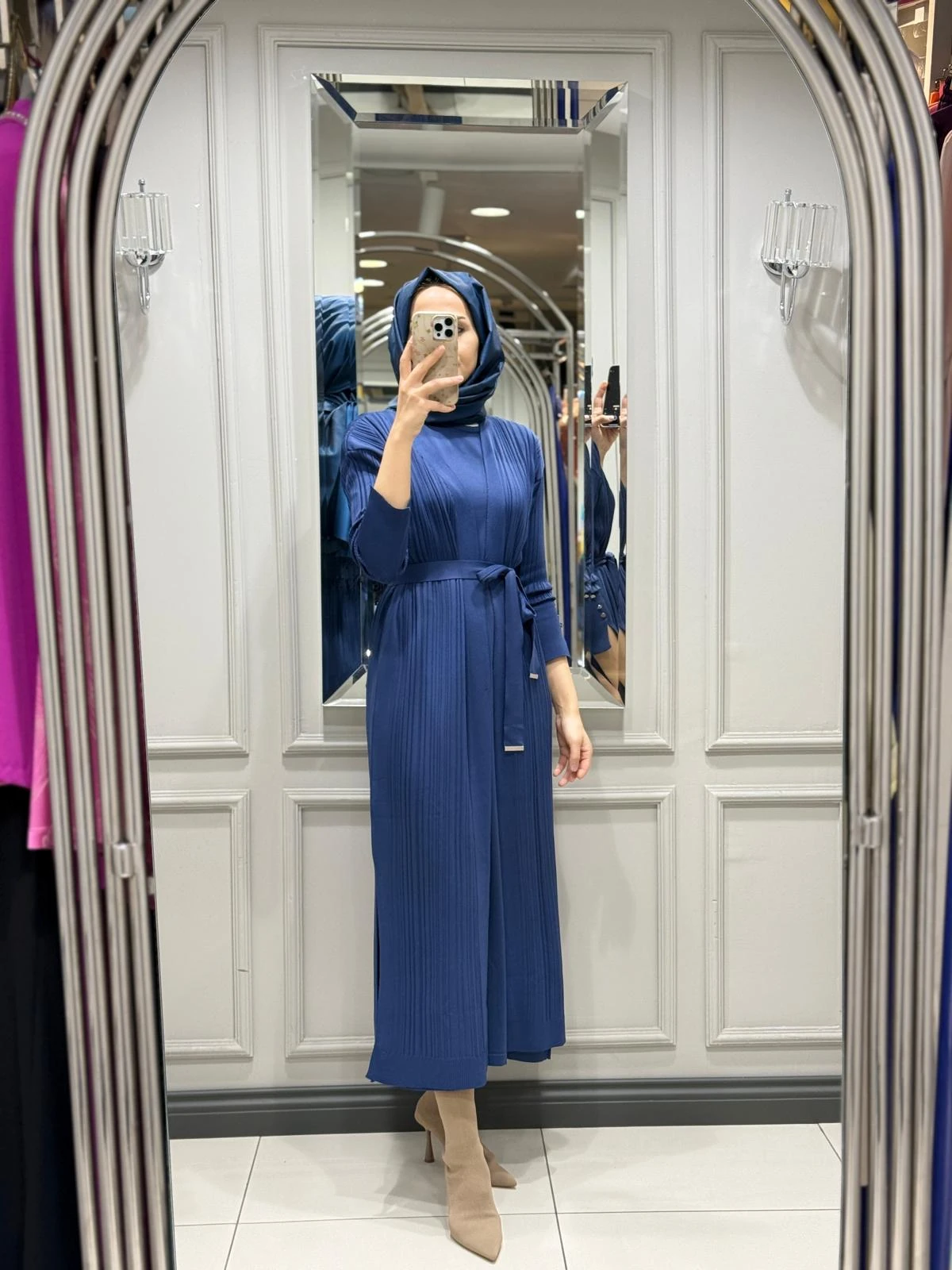 MY312 İKİLİ TRİKO ELBİSE - INDIGO