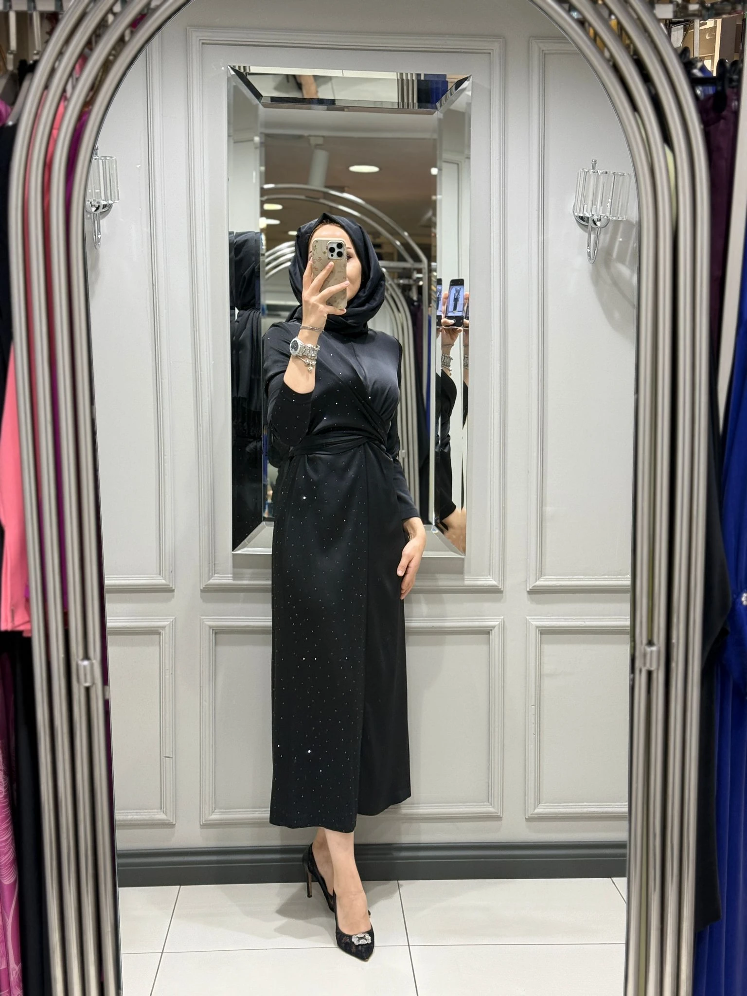 SENNA UMBERTO CRYSTAL ELBISE - SİYAH