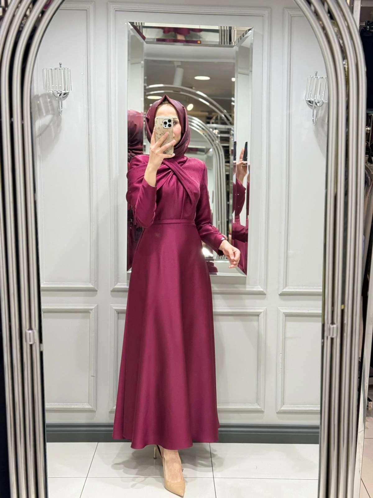 SENNA EMERELLE ELBİSE - BORDO