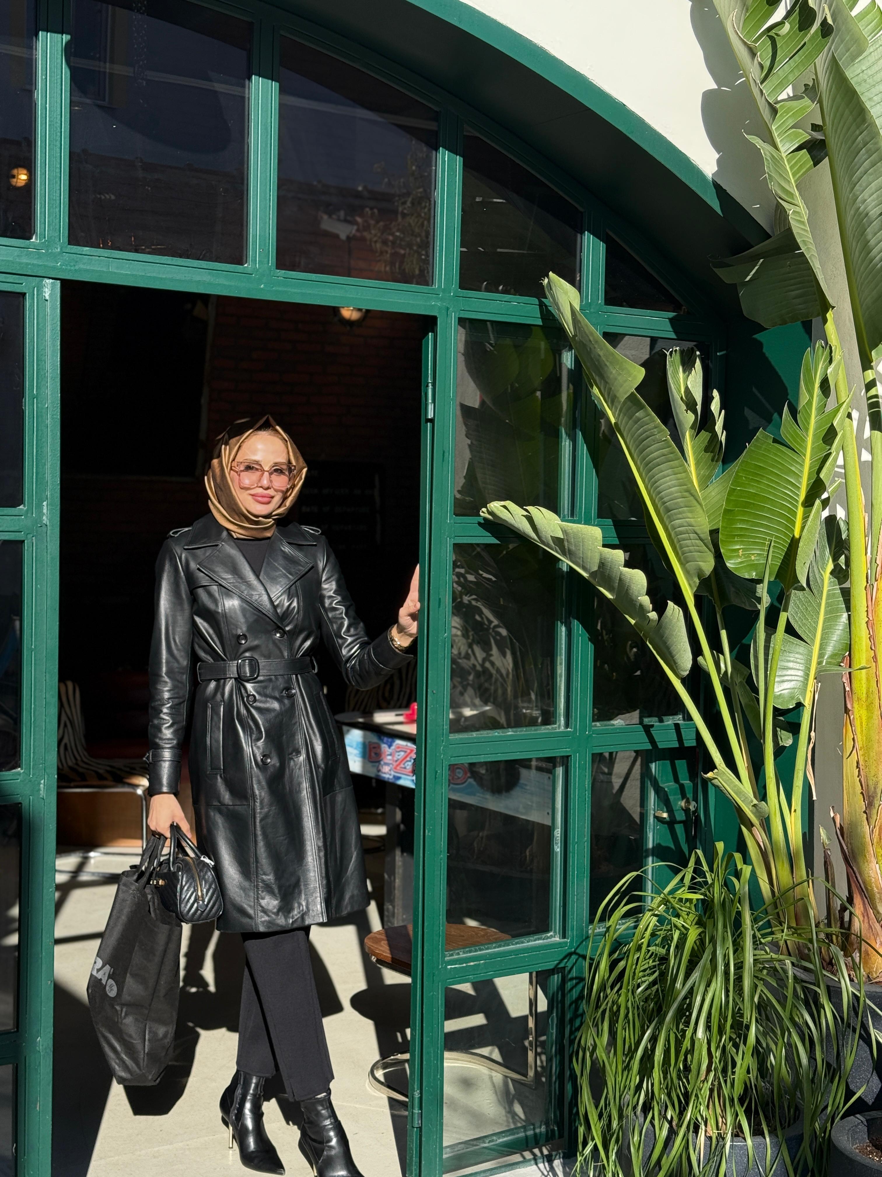 BARUT DERİ TRENCH KABAN