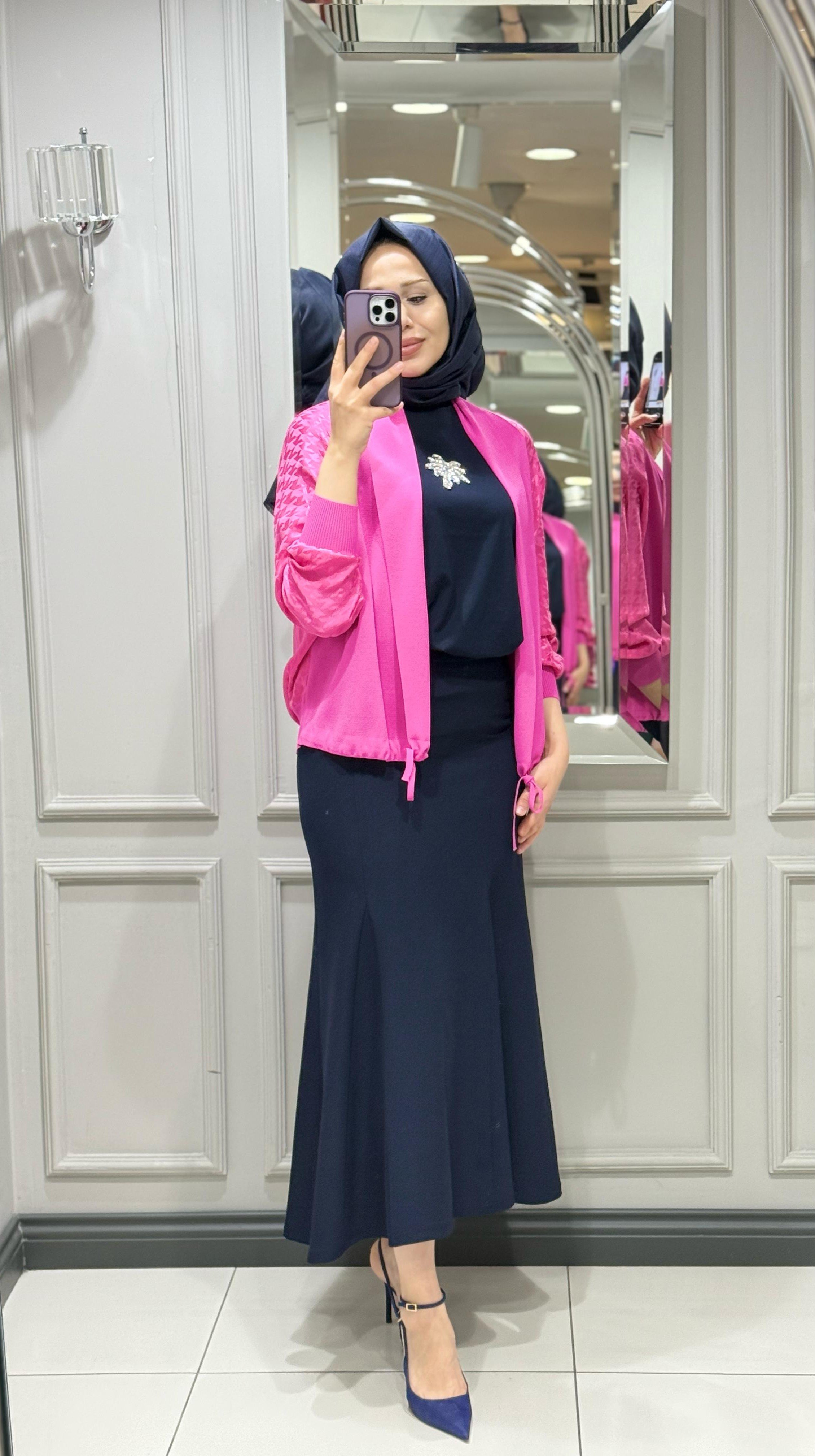 GHISA DESENLİ HIRKA - PEMBE
