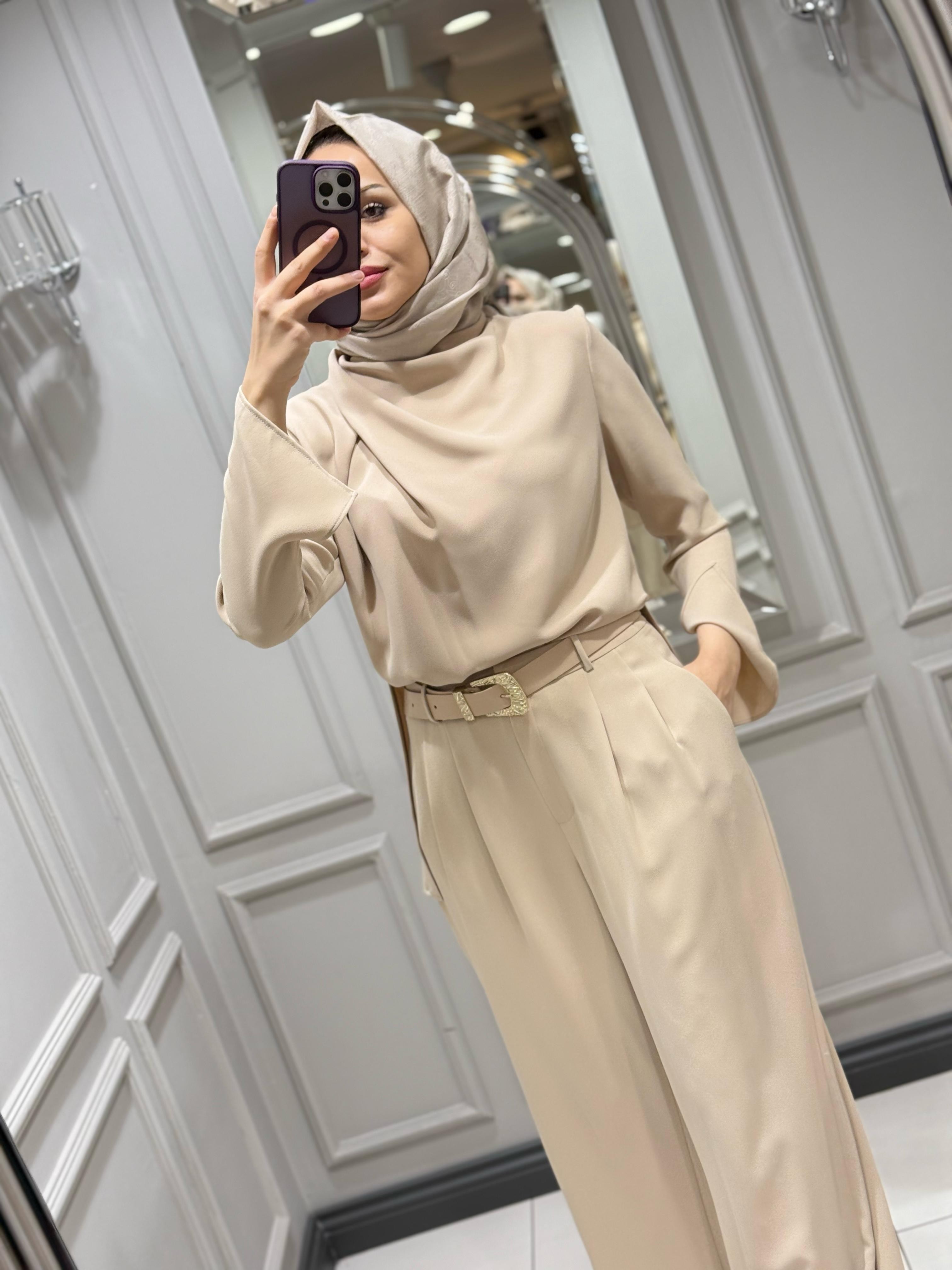 SENNA QUARTZ BLUZ PANTOLON TAKIM BEJ