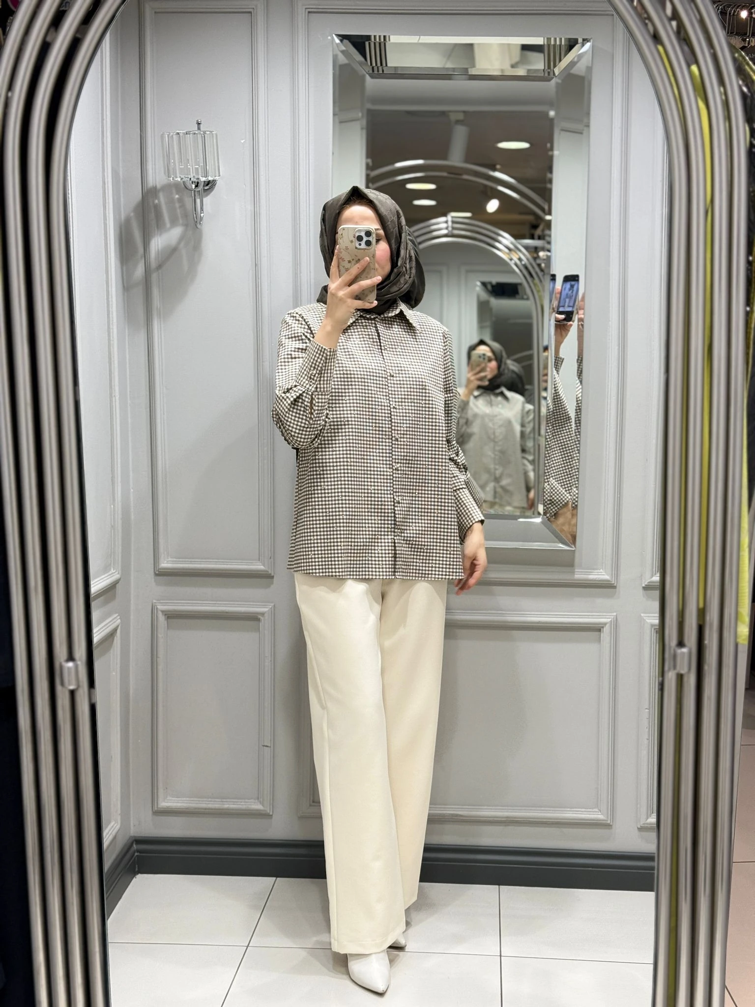 EXQUISE CORRIE GÖMLEK - KREM-VIZON