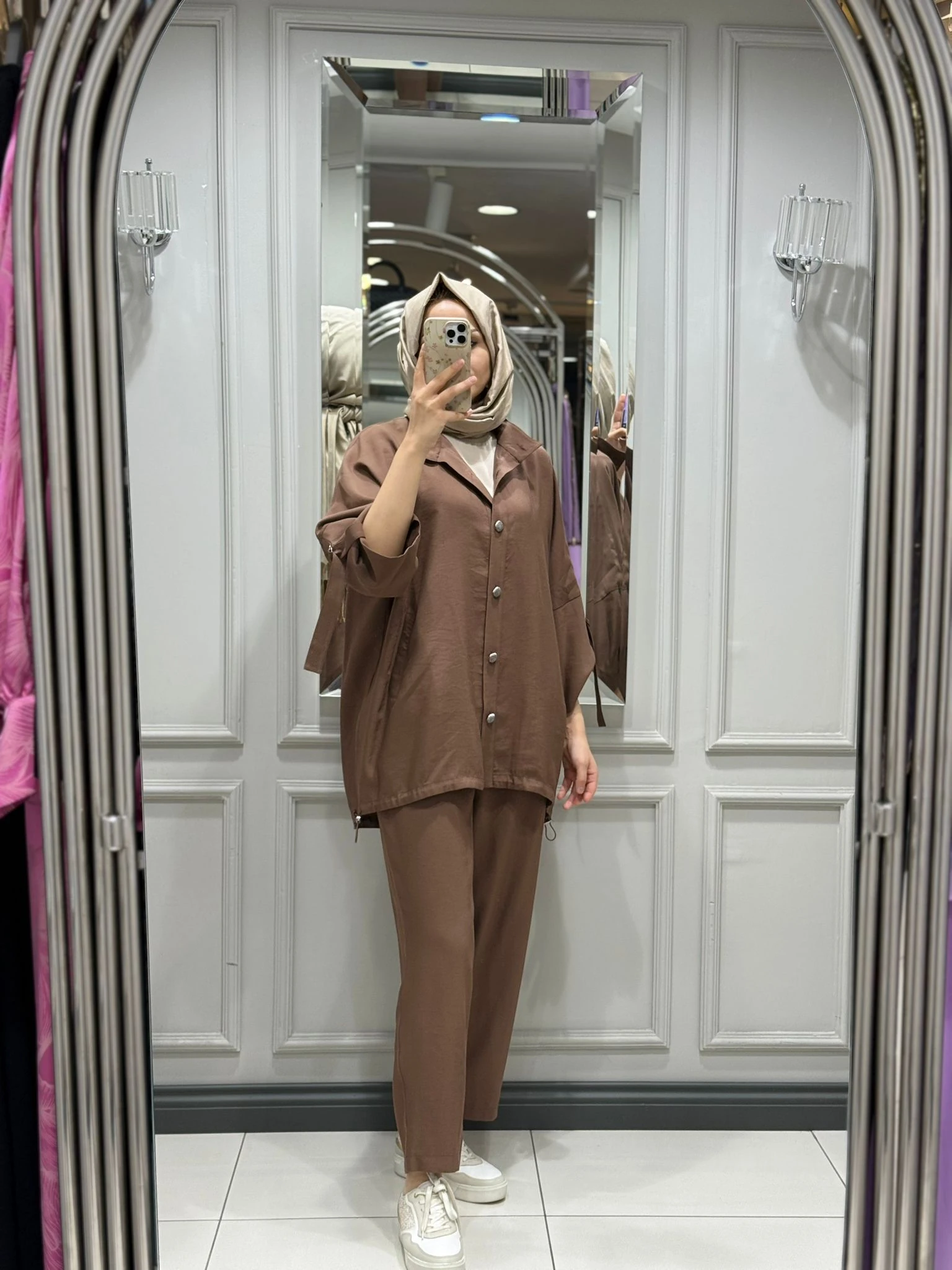 MY312 ÖNÜ DÜĞMELİ TAKIM - KAHVE