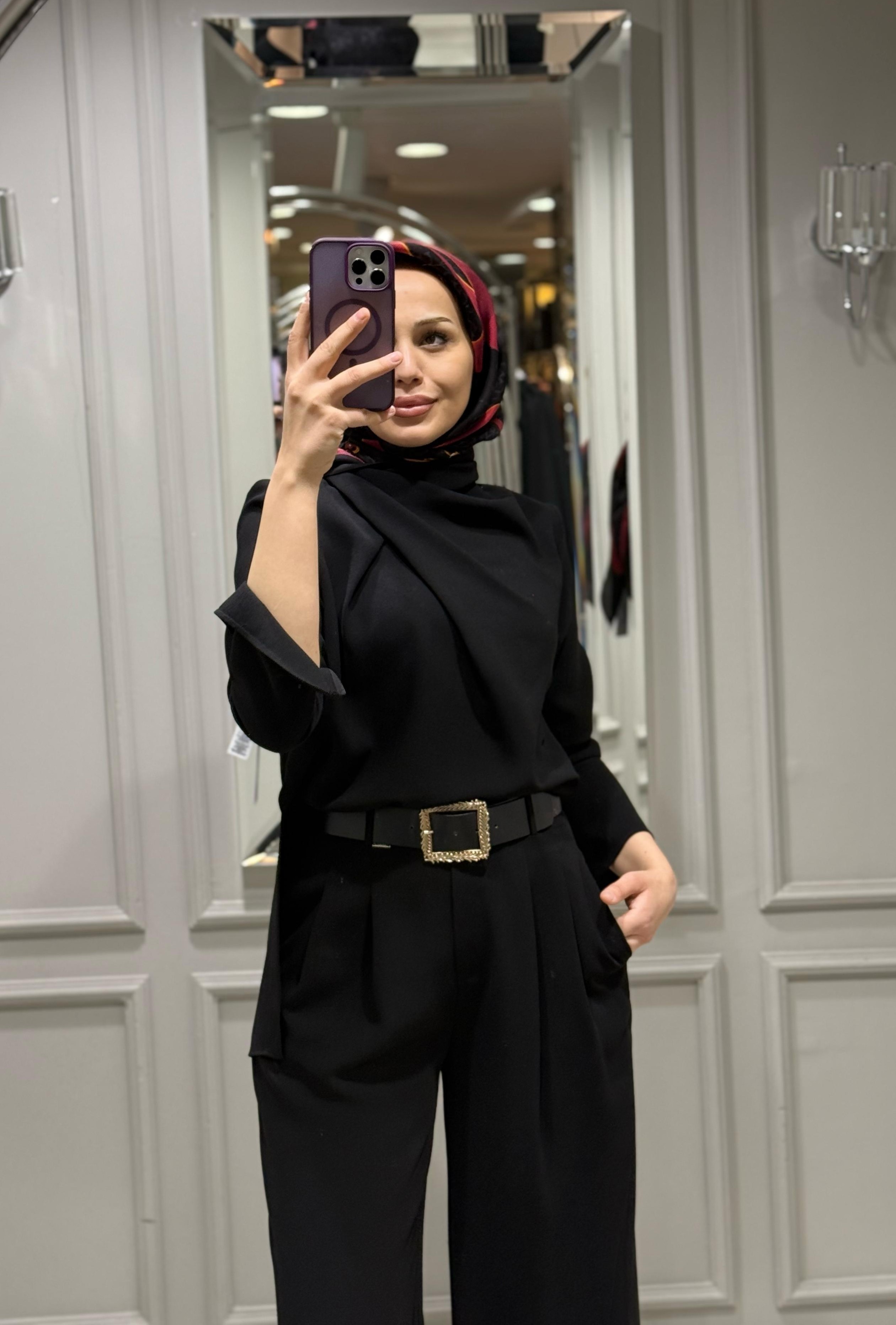 SENNA QUARTZ BLUZ PANTOLON TAKIM SİYAH
