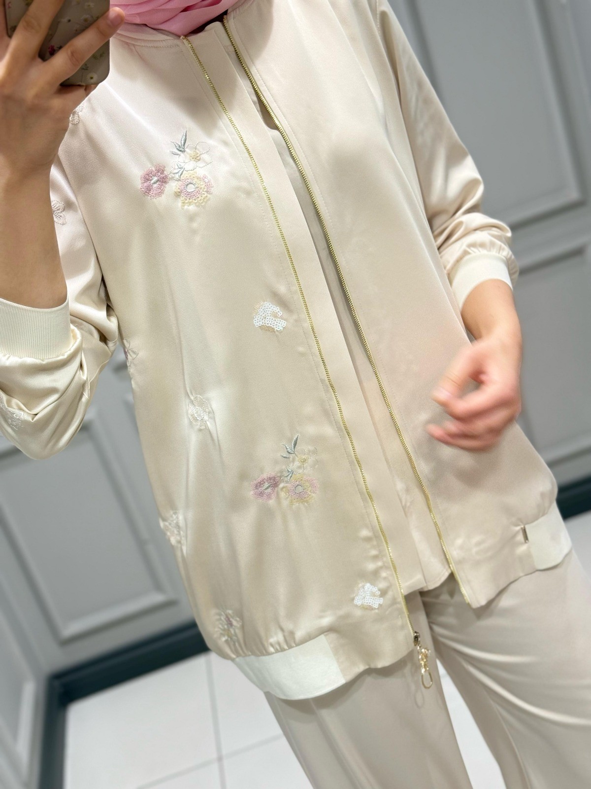 SENNA BLUME BOMBER CEKET PANT TAKIM KREM