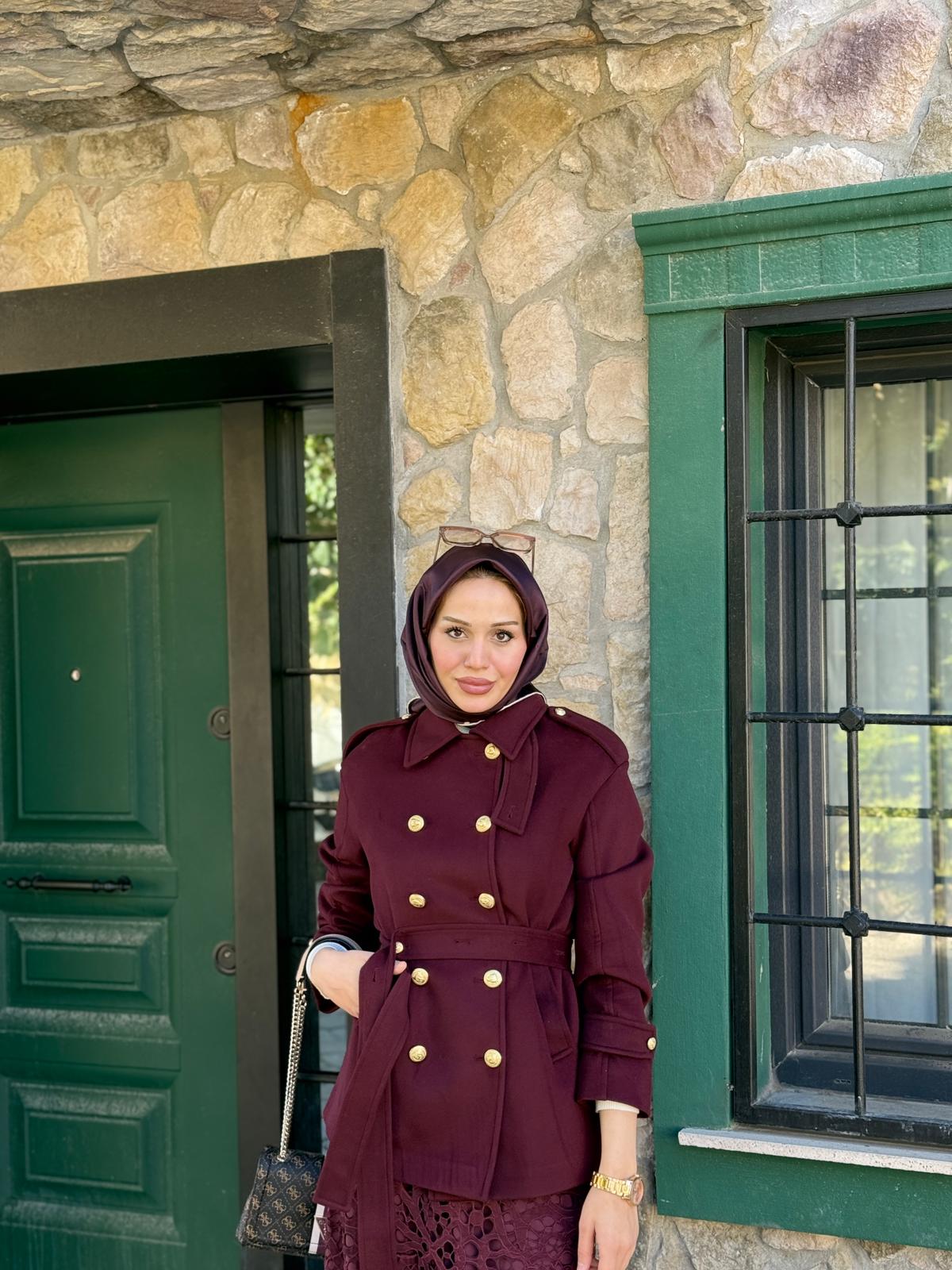 YEŞİM ÖZCAN KRUVAZE KABAN - BORDO