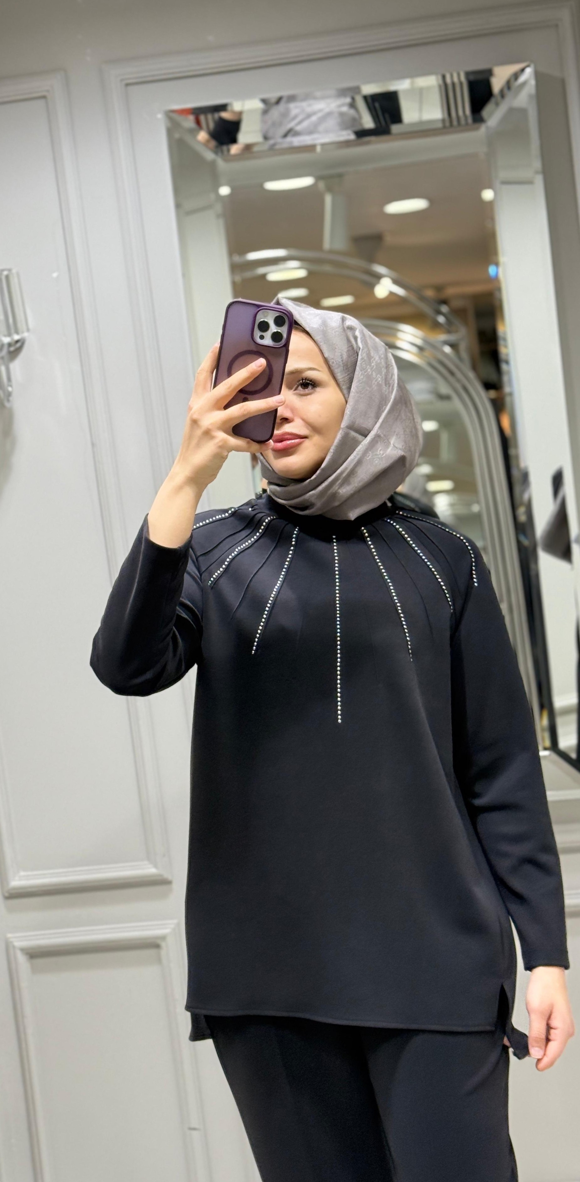 TIĞ TRİKO METAL DROP SÜSLEMELİ TAKIM