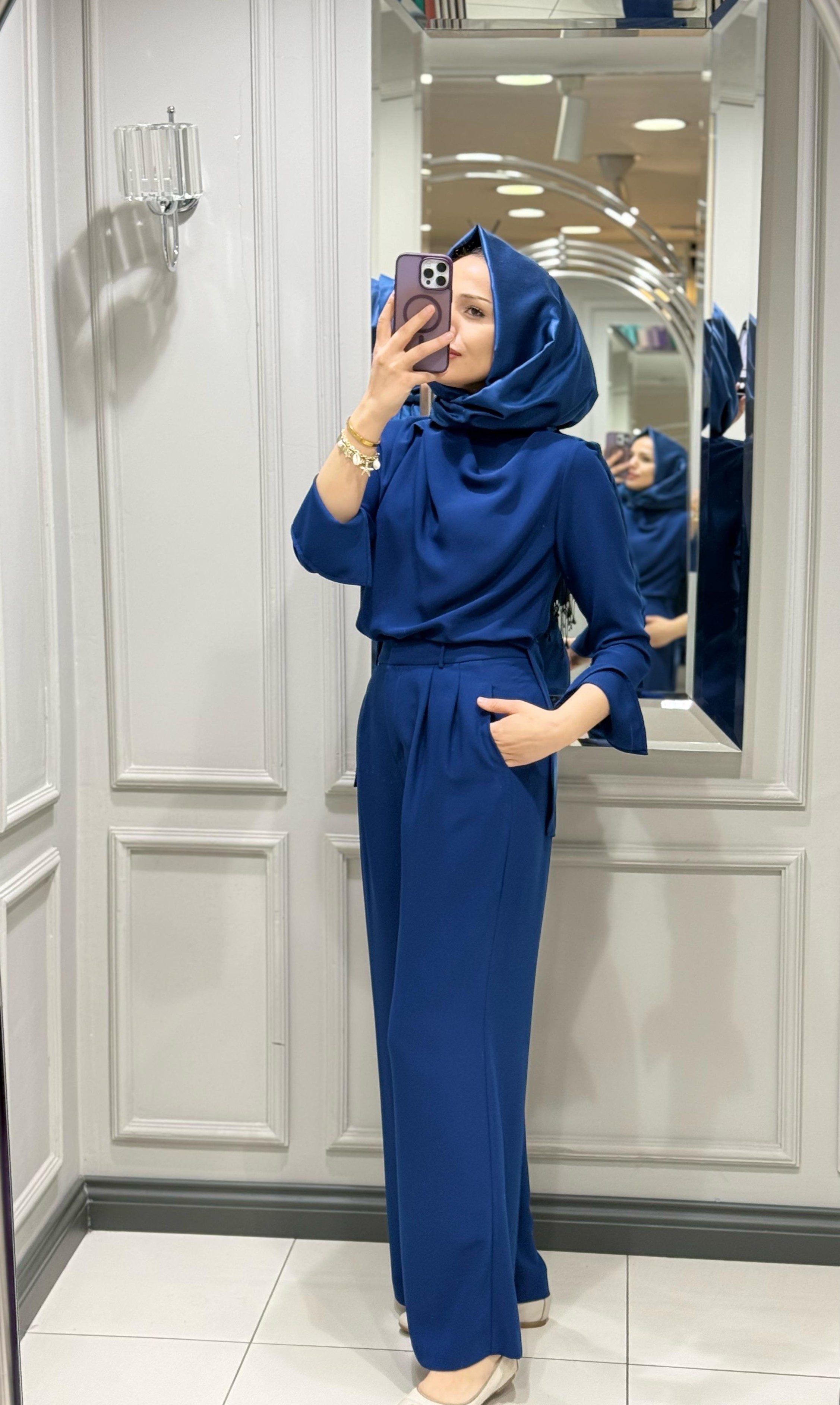 SENNA QUARTZ BLUZ PANTOLON TAKIM LACİVERT
