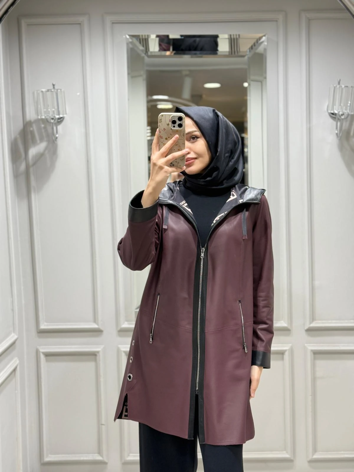 BARUTDERİ ÇİFT TARAFLI KABAN - BORDO