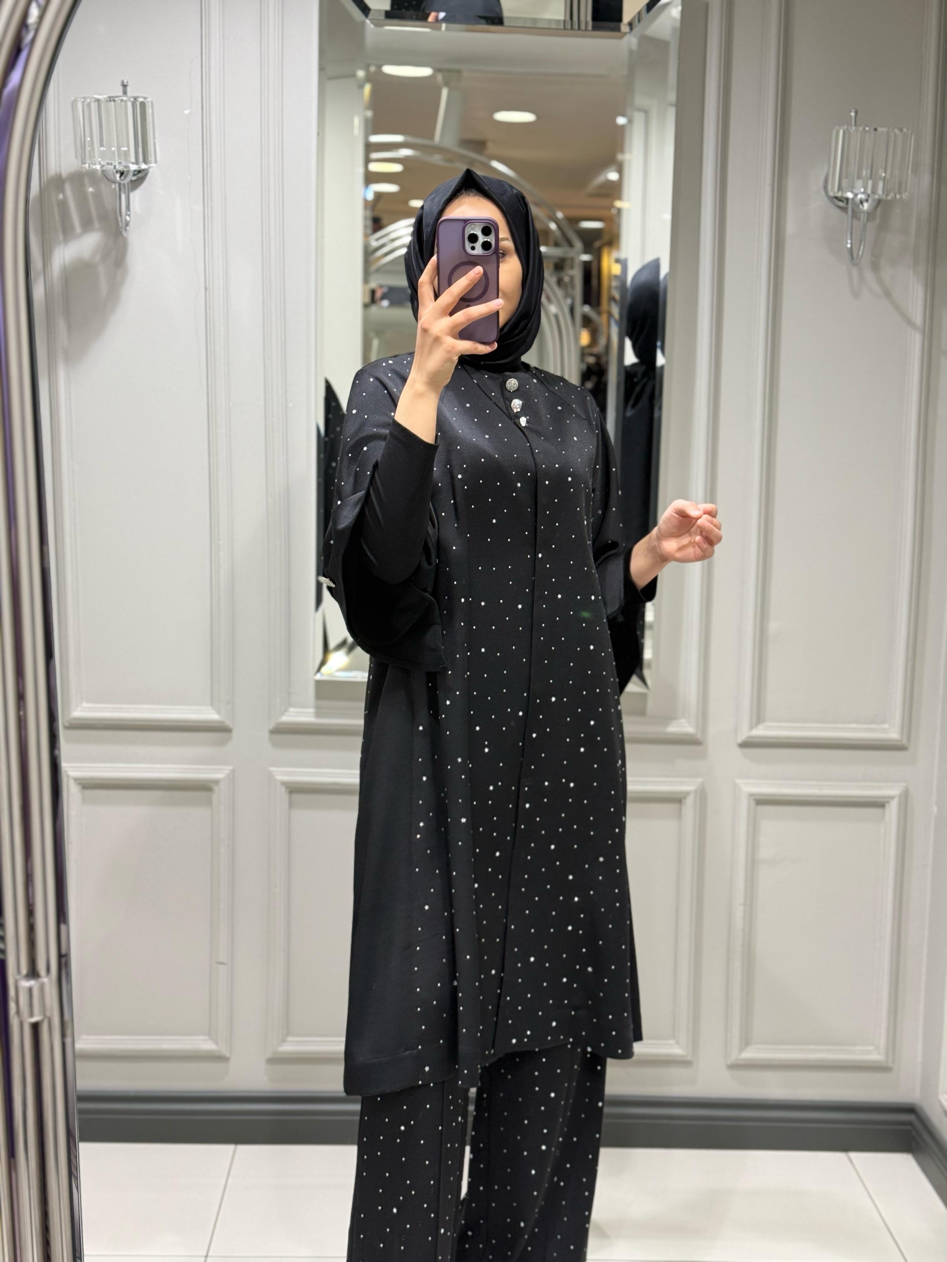 YEŞİM ÖZCAN ELENA CEKET PANT TAKIM SİYAH