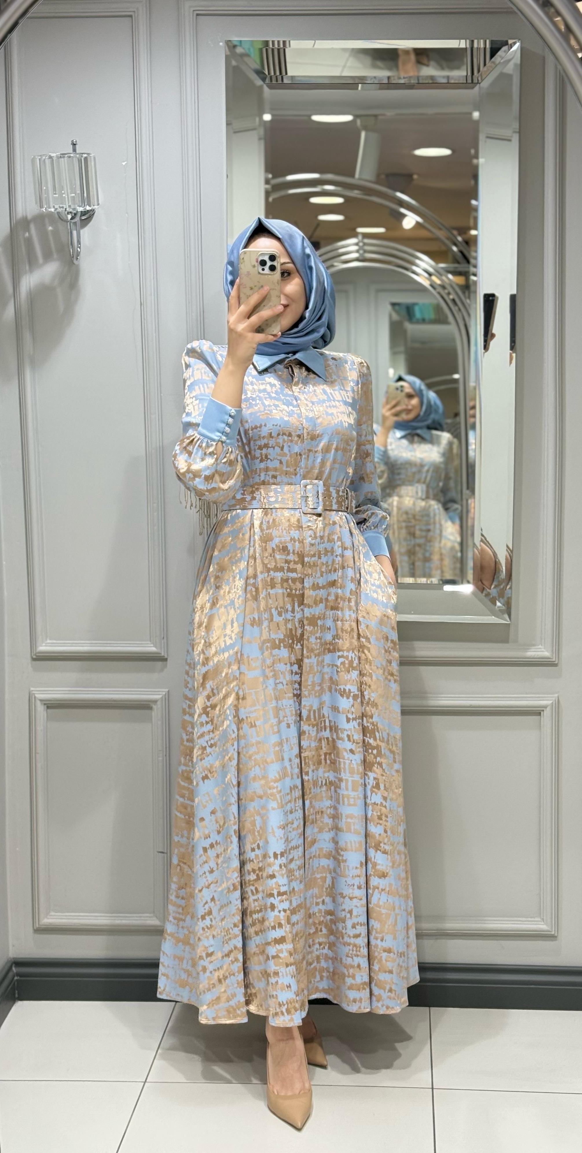SENNA JADEITE ELBİSE - MAVI